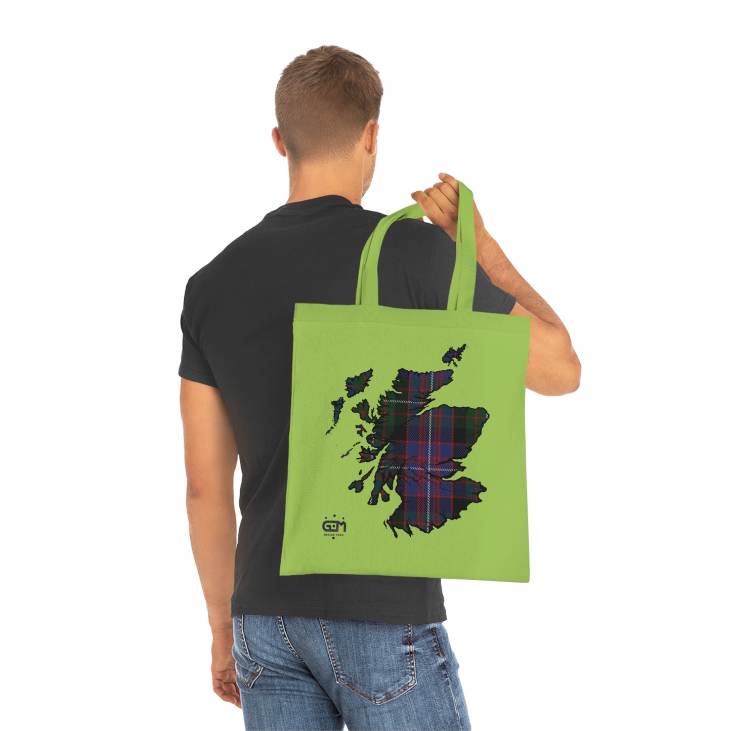 Sac fourre-tout en coton réversible avec carte tartan d'Écosse - Rankin Tartan