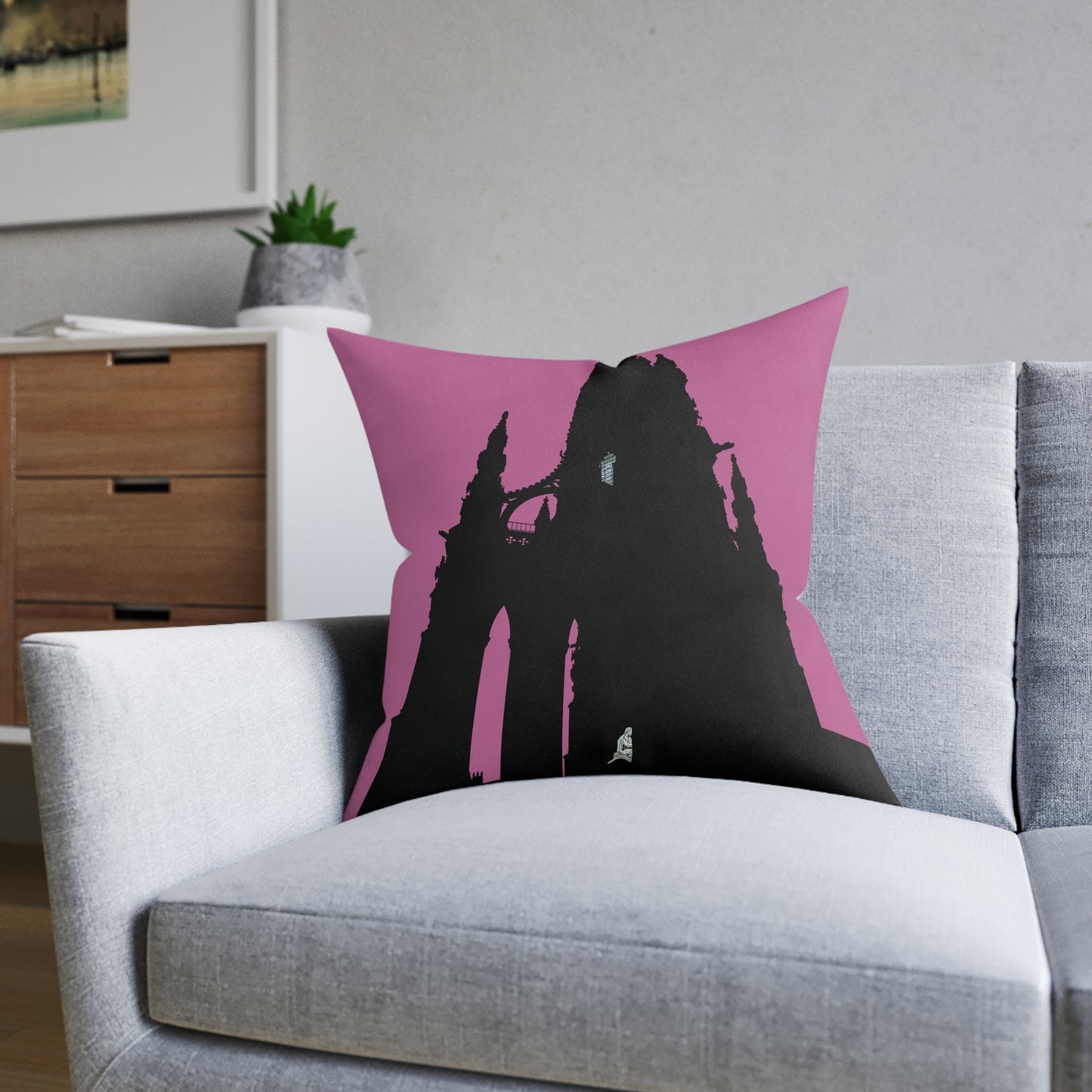 Coussins carrés Scotland Art Silhouette : différentes tailles