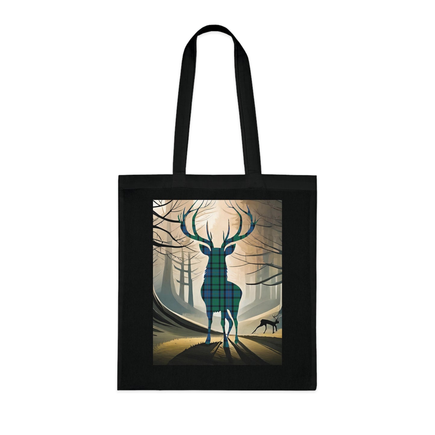 Sac fourre-tout en coton réversible en tartan écossais - Fleur d'Écosse Tartan