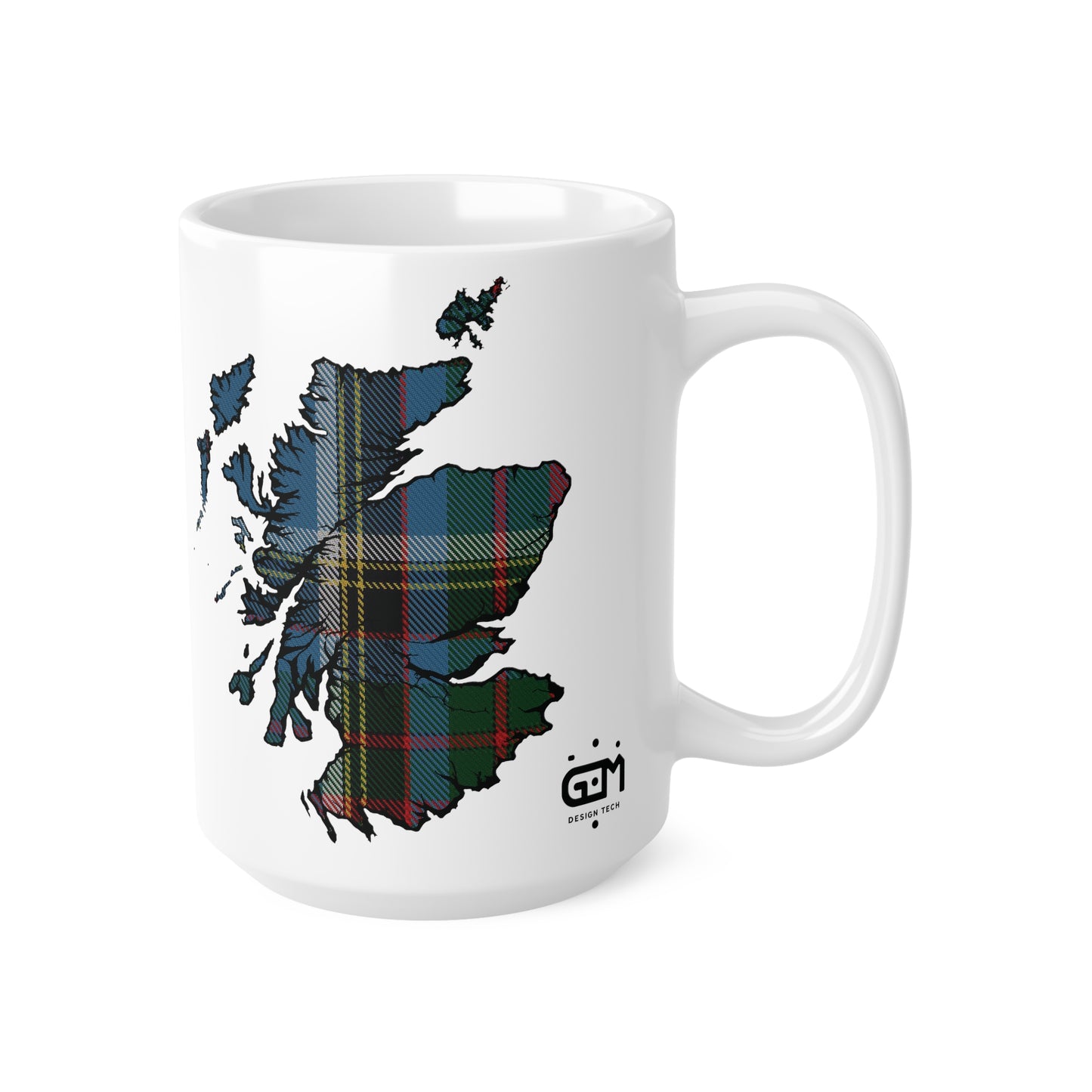كوب Anderson Old Tartan Scotland Map، كوب قهوة، كوب شاي، اسكتلندا، أبيض
