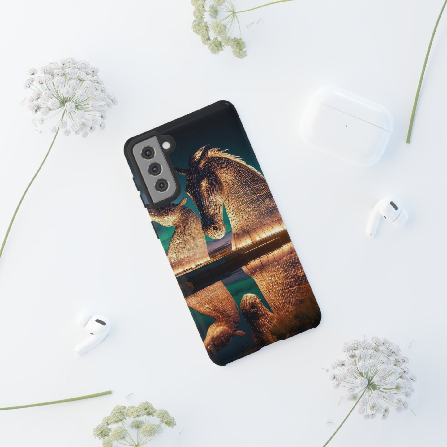 Kelpies Northern Lights Art Phone Case, Scotland, Various