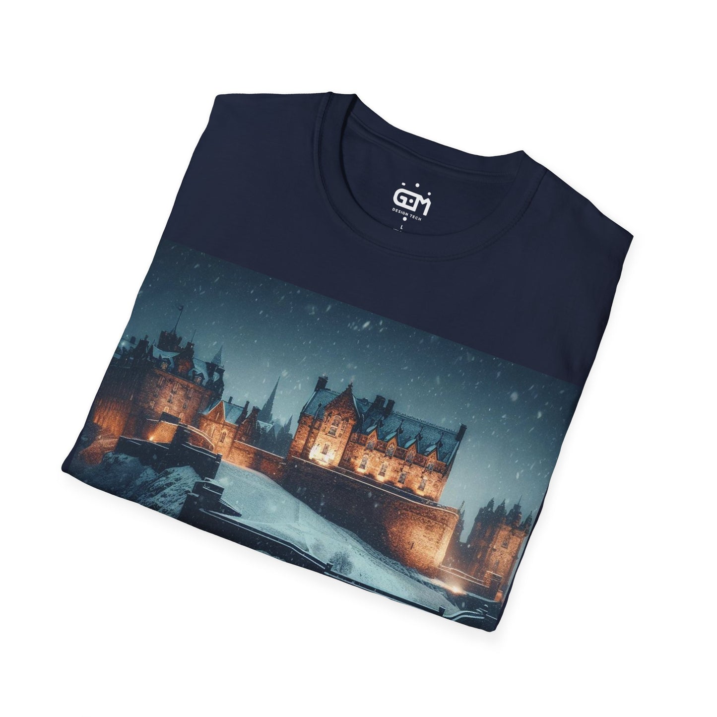 Edinburgh Castle in Winter Softstyle T-Shirt, Unisex Tee, Scotland Shirt, Scottish Landmark, Nature, Scenery, Various Colours