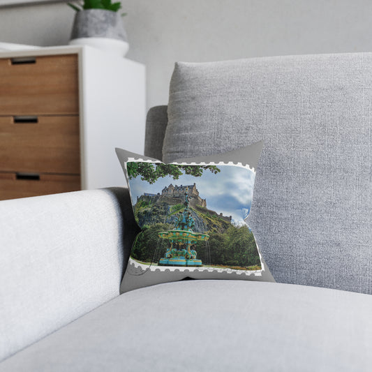 Coussin carré avec tampon photo Ross Fountain, différentes tailles