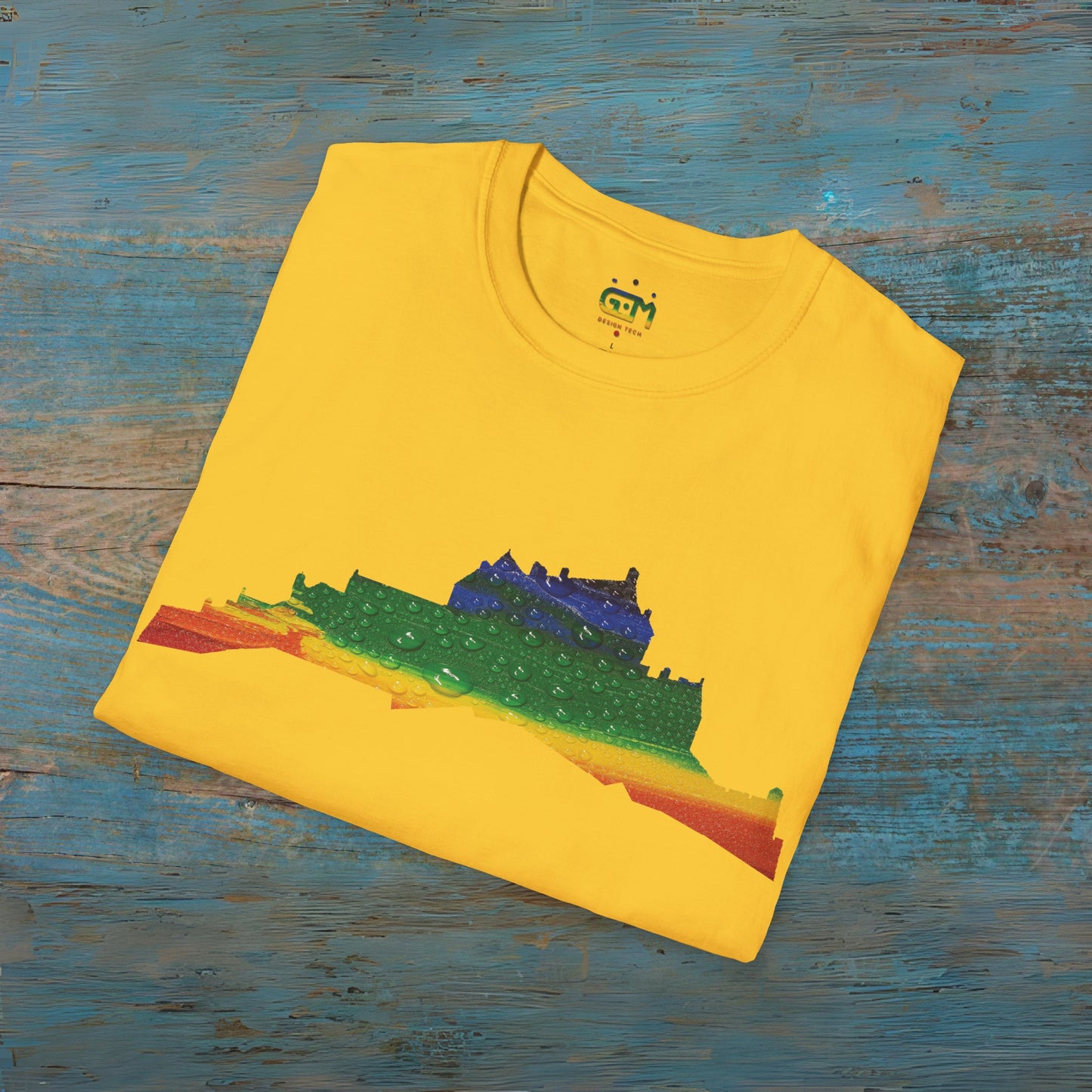 Edinburgh Castle Pride Rain Art Unisex T-Shirt