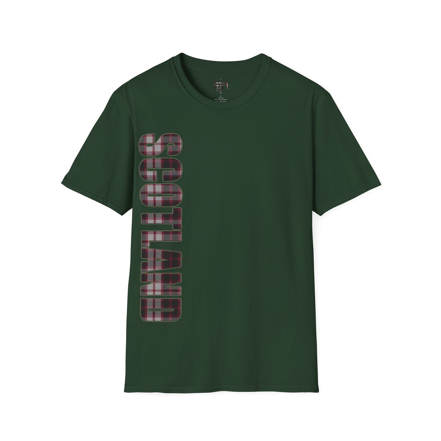 تي شيرت اسكتلندا بحروف MacPherson Tartan Softstyle، تي شيرت للجنسين، ألوان مختلفة