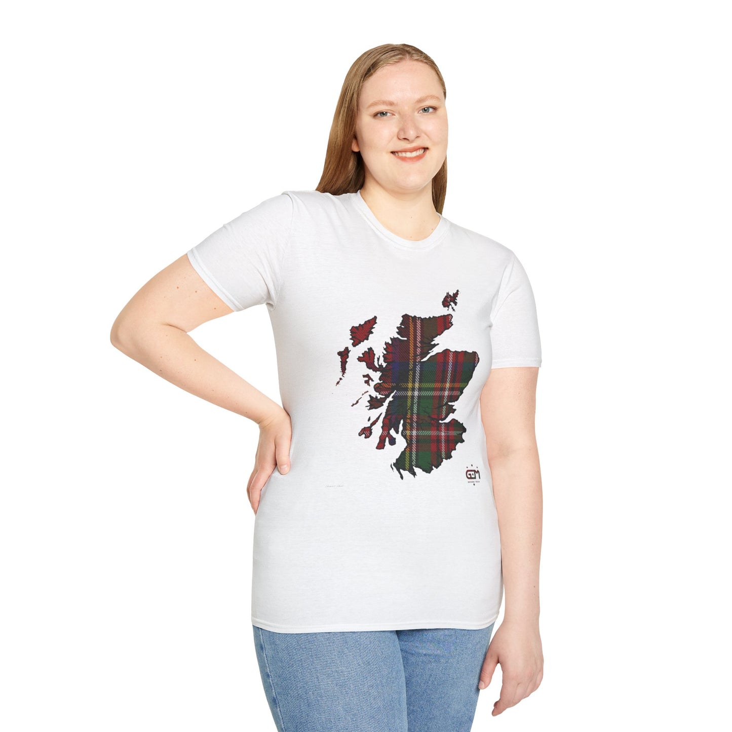 Tartan Scotland Map Softstyle Unisex T-Shirt - Stewart Royal Tartan Tee