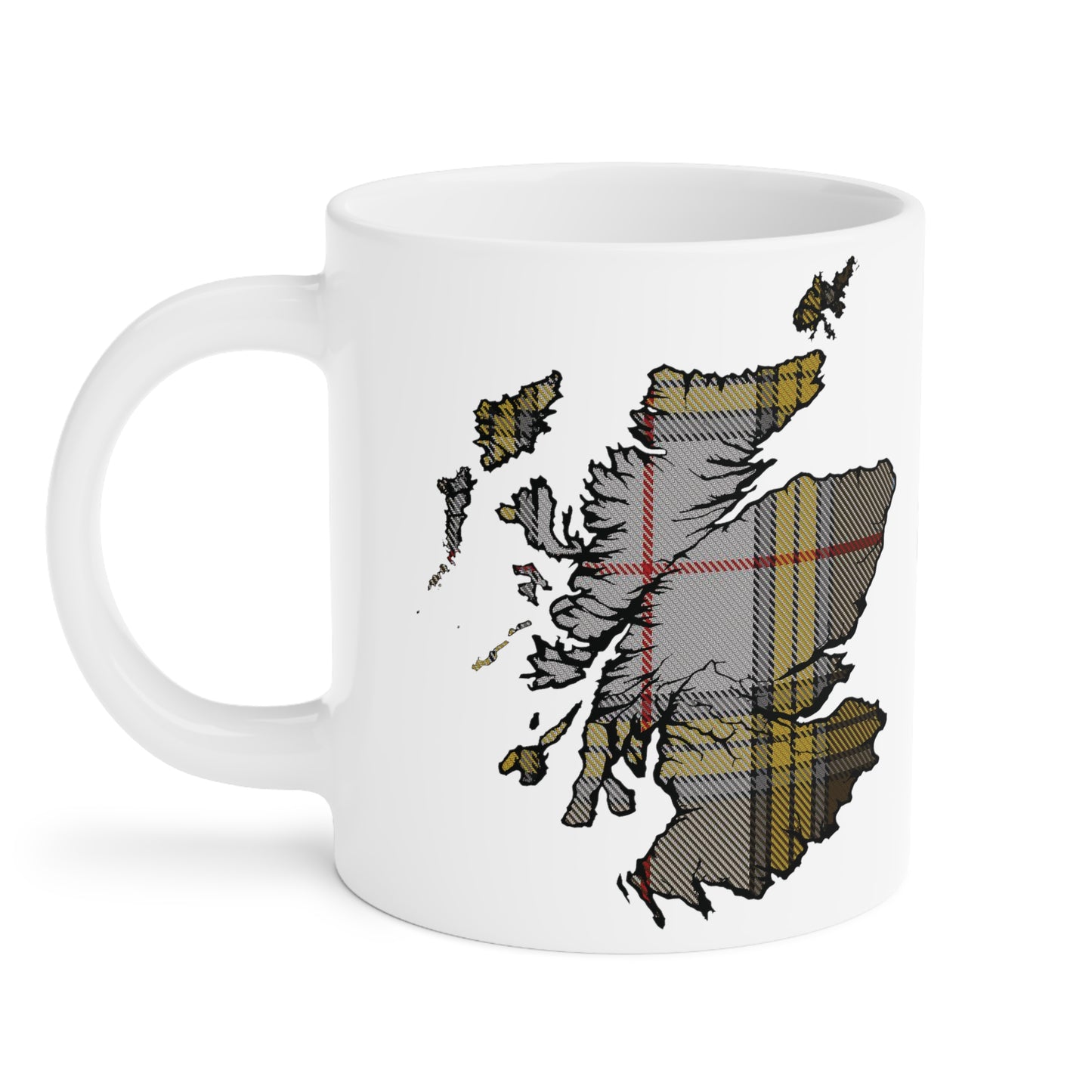 Scotland Tartan Map Mug - Buchanan Tartan, Various Sizes