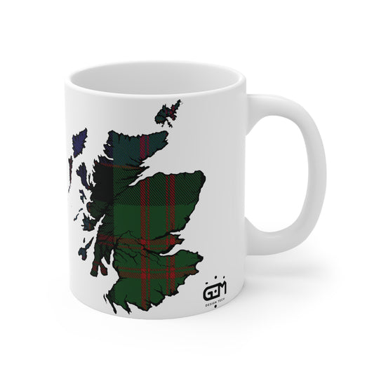 MacDonald Tartan Scotland Map Mug, Tasse à café, Tasse à thé, Écosse, Blanc