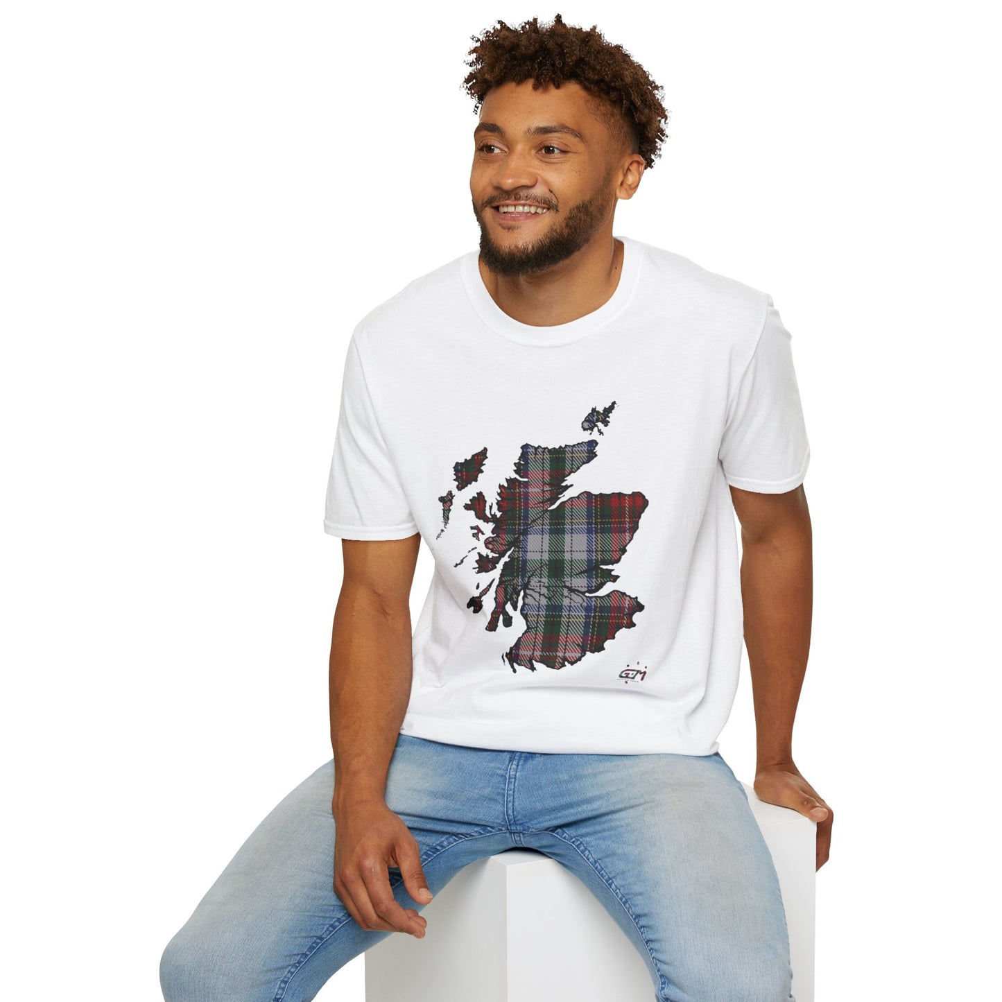Tartan Scotland Map Softstyle Unisex T-Shirt - Stewart Tartan Tee
