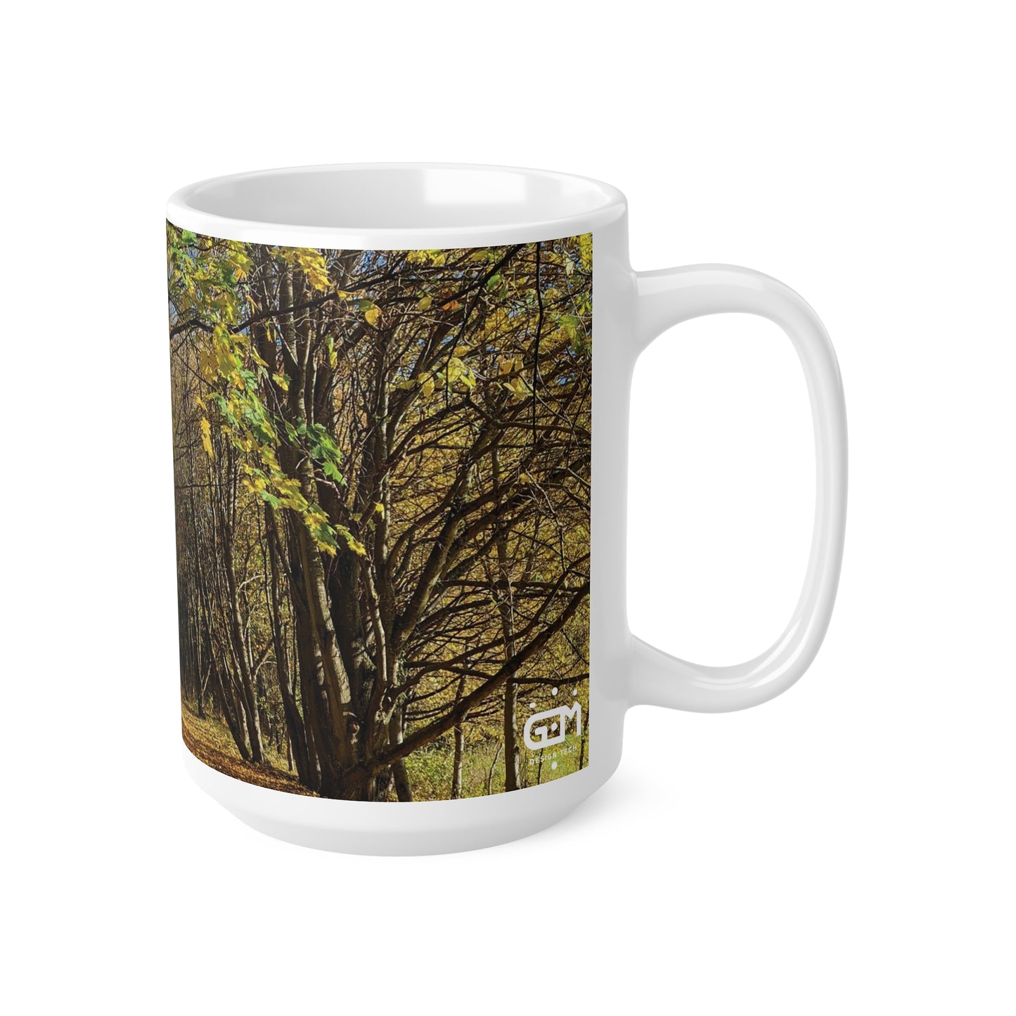 Automne en Écosse Photo Mug, Tasse à café, Tasse à thé, Art écossais, Parcs écossais, Strathclyde Country Park, Nature, Blanc