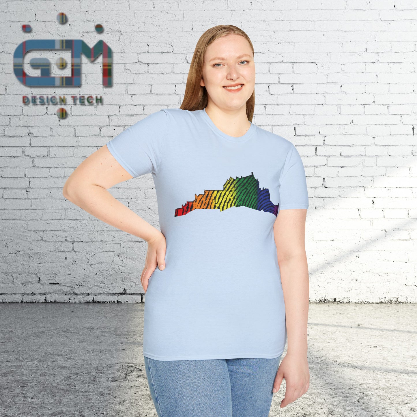 Edinburgh Castle Pride Fingerprint Art Unisex T-Shirt