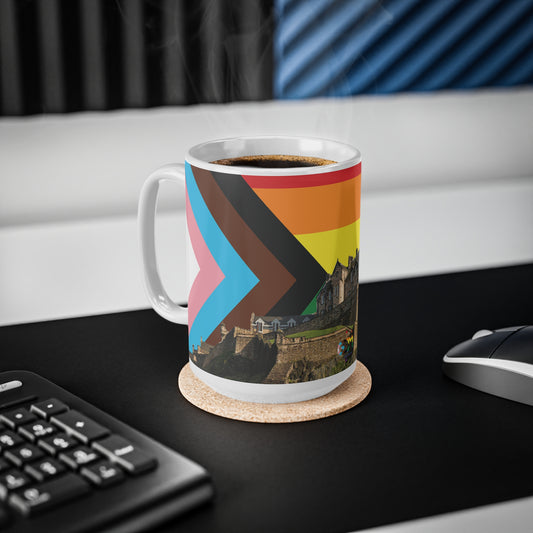 Edinburgh Castle Pride Progress Sky Photo Mug, White
