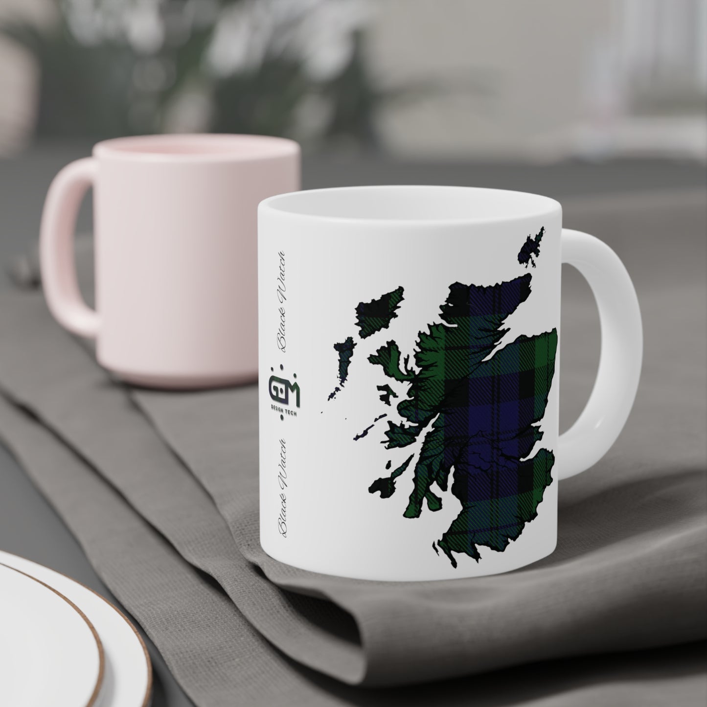 Mug carte écossaise en tartan – Black Watch Tartan, différentes tailles
