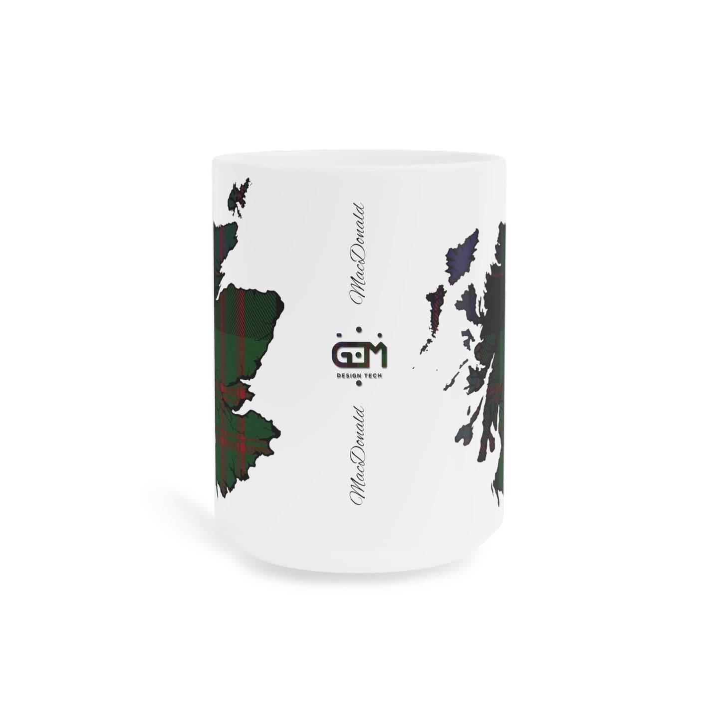 Scotland Tartan Map Mug - MacDonald Tartan, Various Sizes