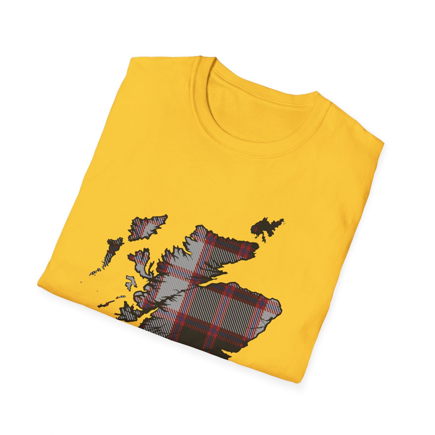 Tartan Scotland Map Softstyle Unisex T-Shirt - MacPherson Tartan Tee