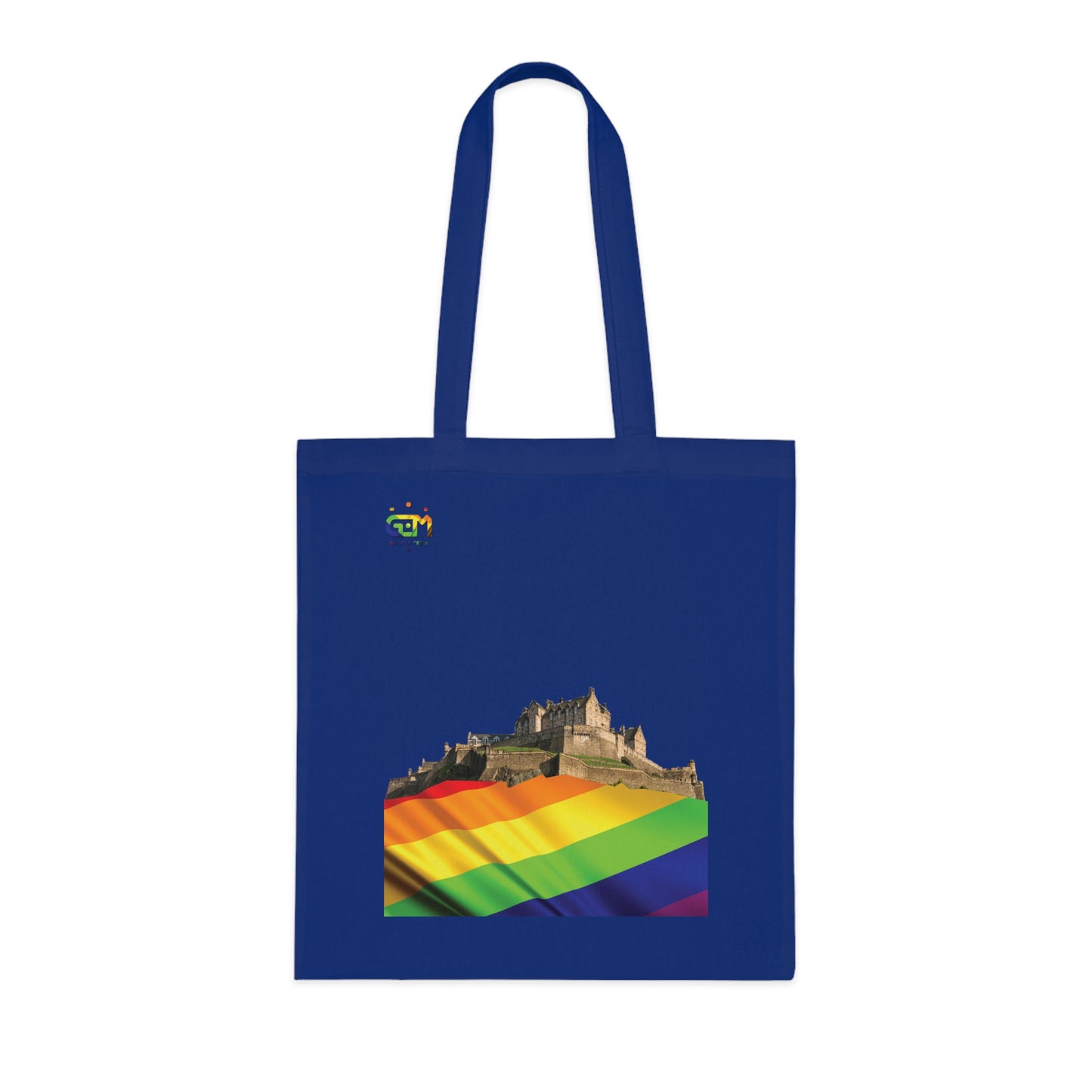Pride Flag Rock Edinburgh Castle Cotton Tote Bag