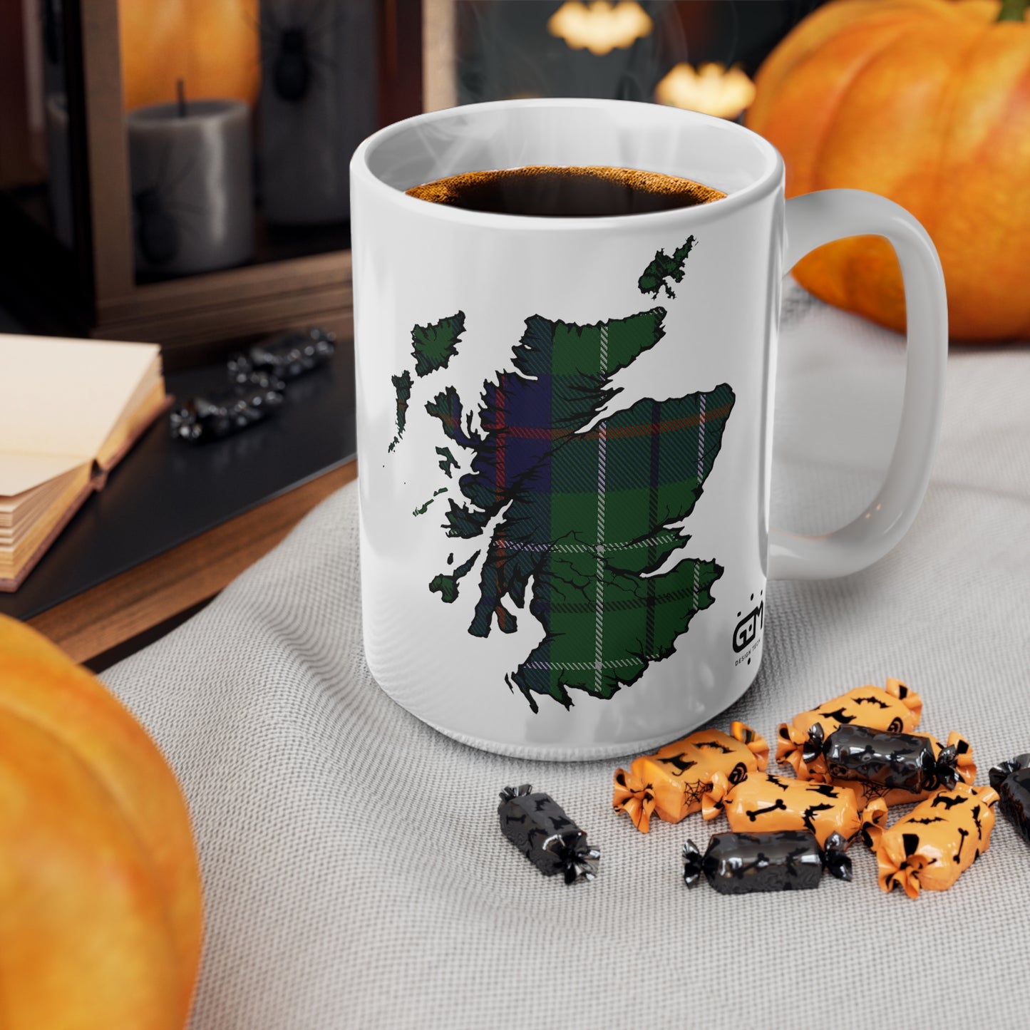 Duncan Tartan Scotland Map Mug, Coffee Cup, Tea Cup, Scotland, White