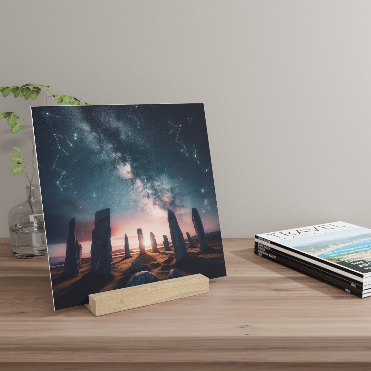 Scenic Collection Gallery Stand Callanish Standing Stones, Oak Picture Stand, Scotland Art, Scenery, Landmarks, Various Sizes