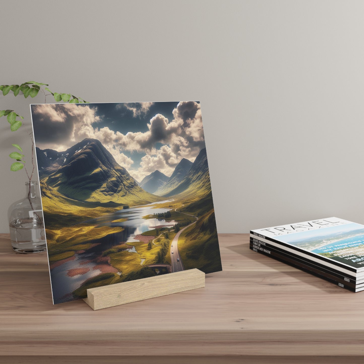 Scenic Collection Gallery Stand Glen Coe, Oak Picture Stand, Scotland Art, Scenery, Landmarks, Various Sizes