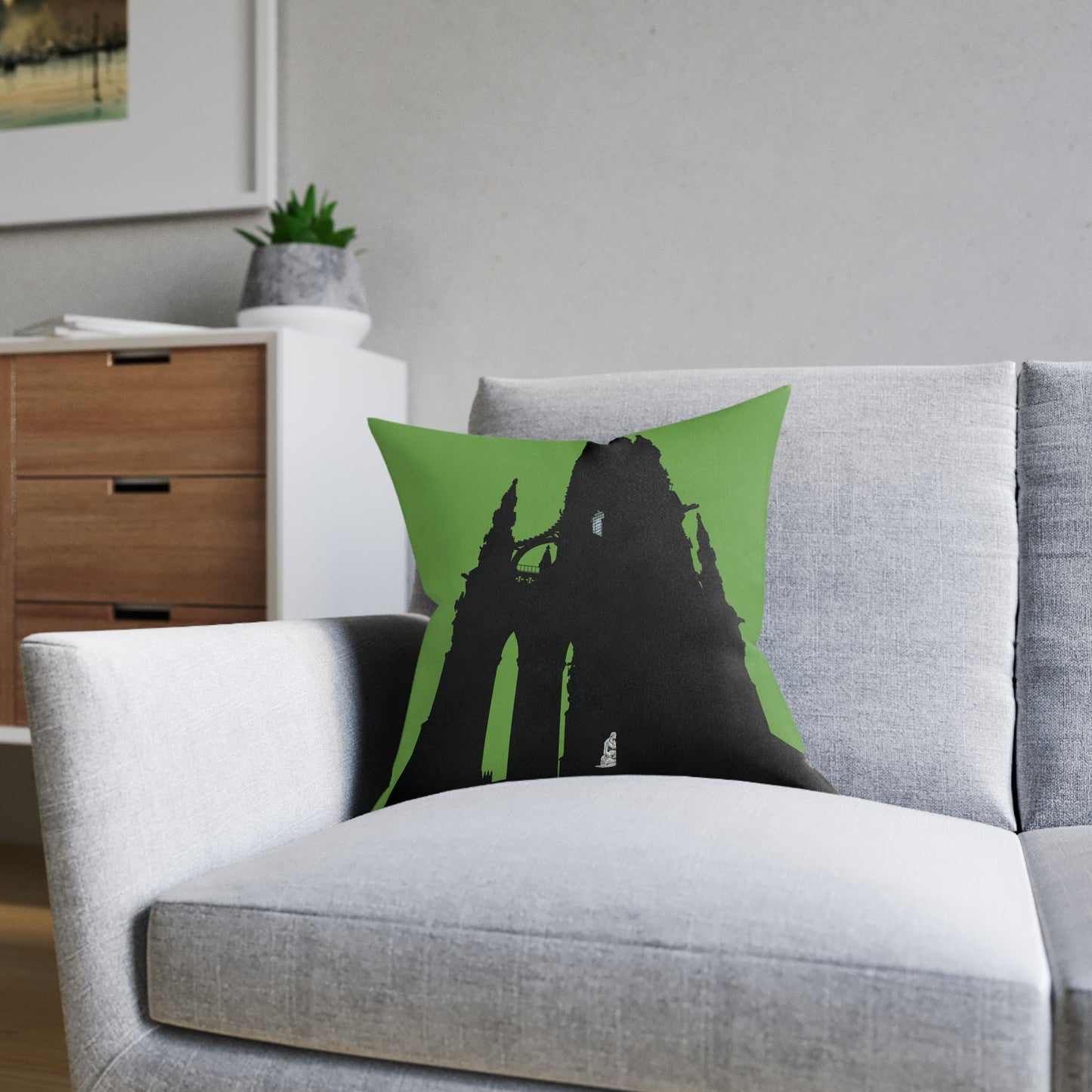 Coussins carrés Scotland Art Silhouette : différentes tailles