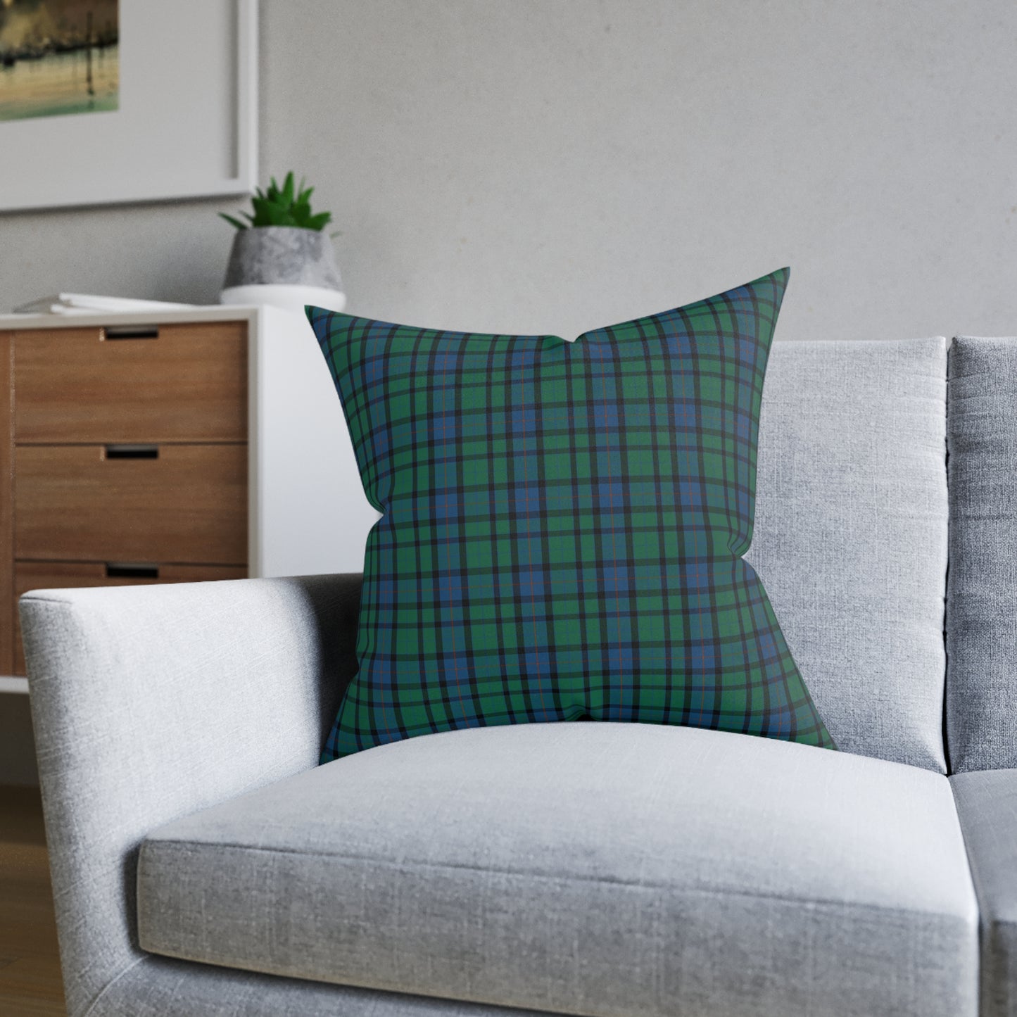 Reversible Square Cushion : Flower of Scotland Tartan, Various Sizes