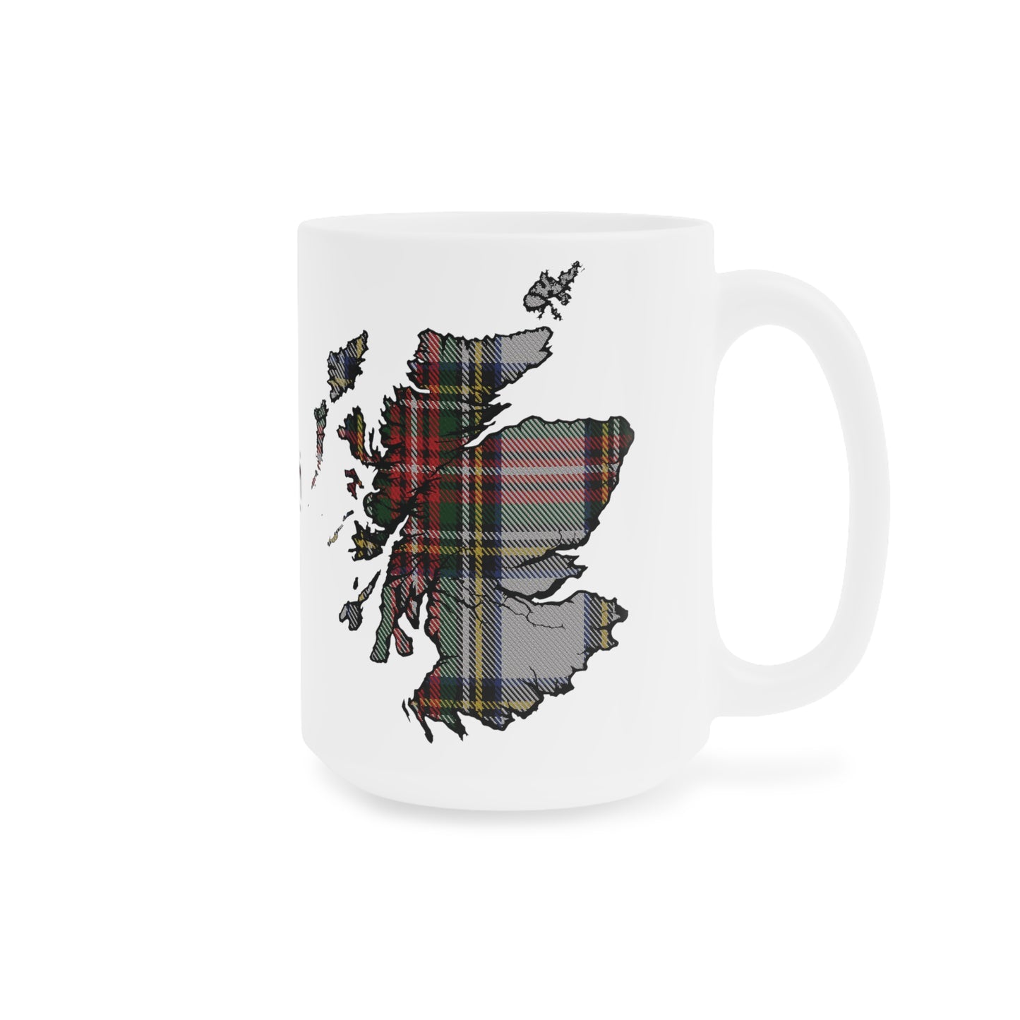 Scotland Tartan Map Mug - Stewart Dress Tartan, Various Sizes