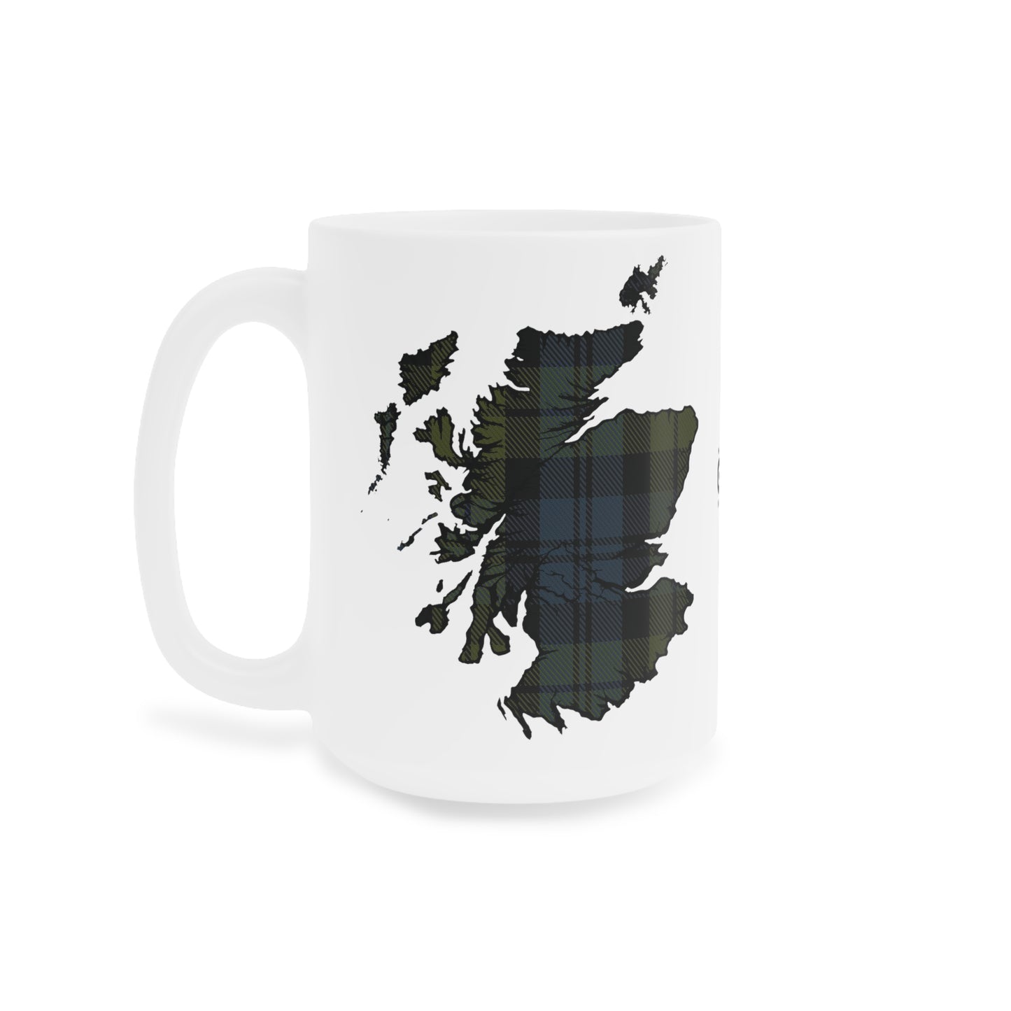 Scotland Tartan Map Mug - Campbell Tartan, Various Sizes