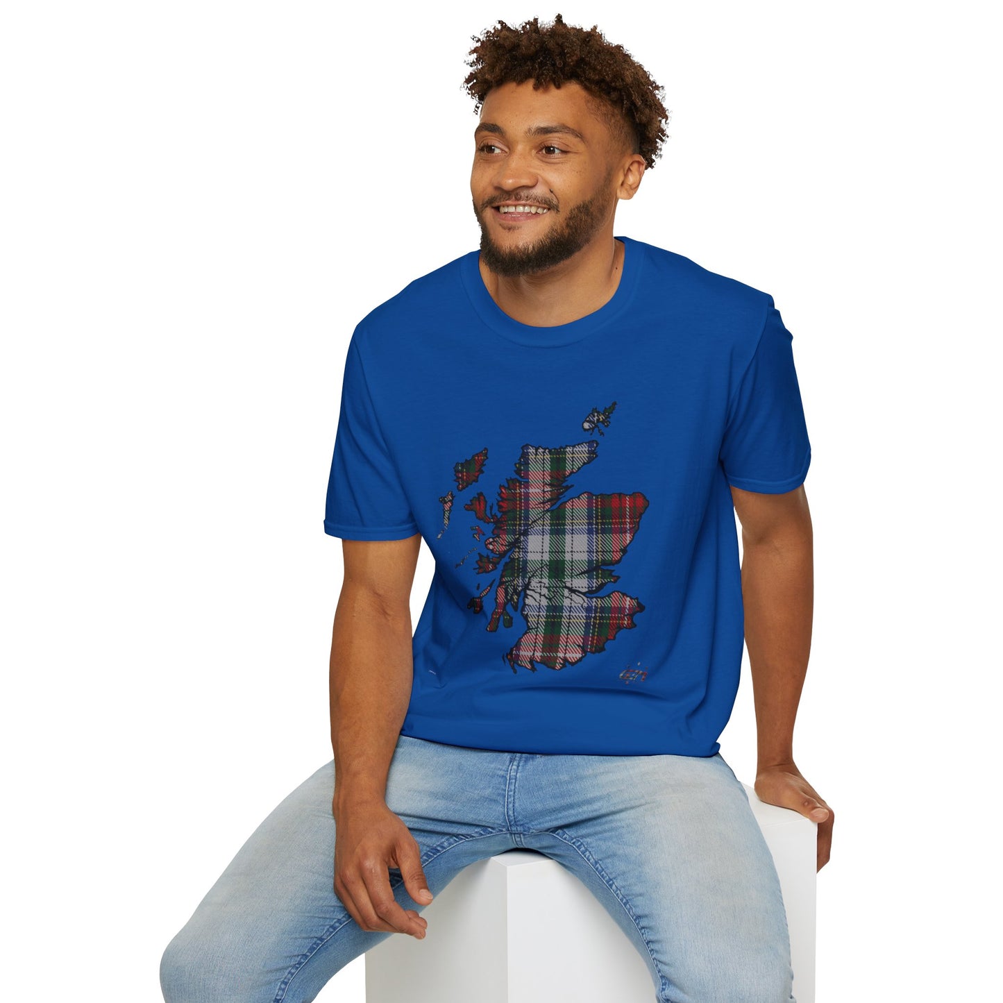 Tartan Scotland Map Softstyle Unisex T-Shirt - Stewart Tartan Tee