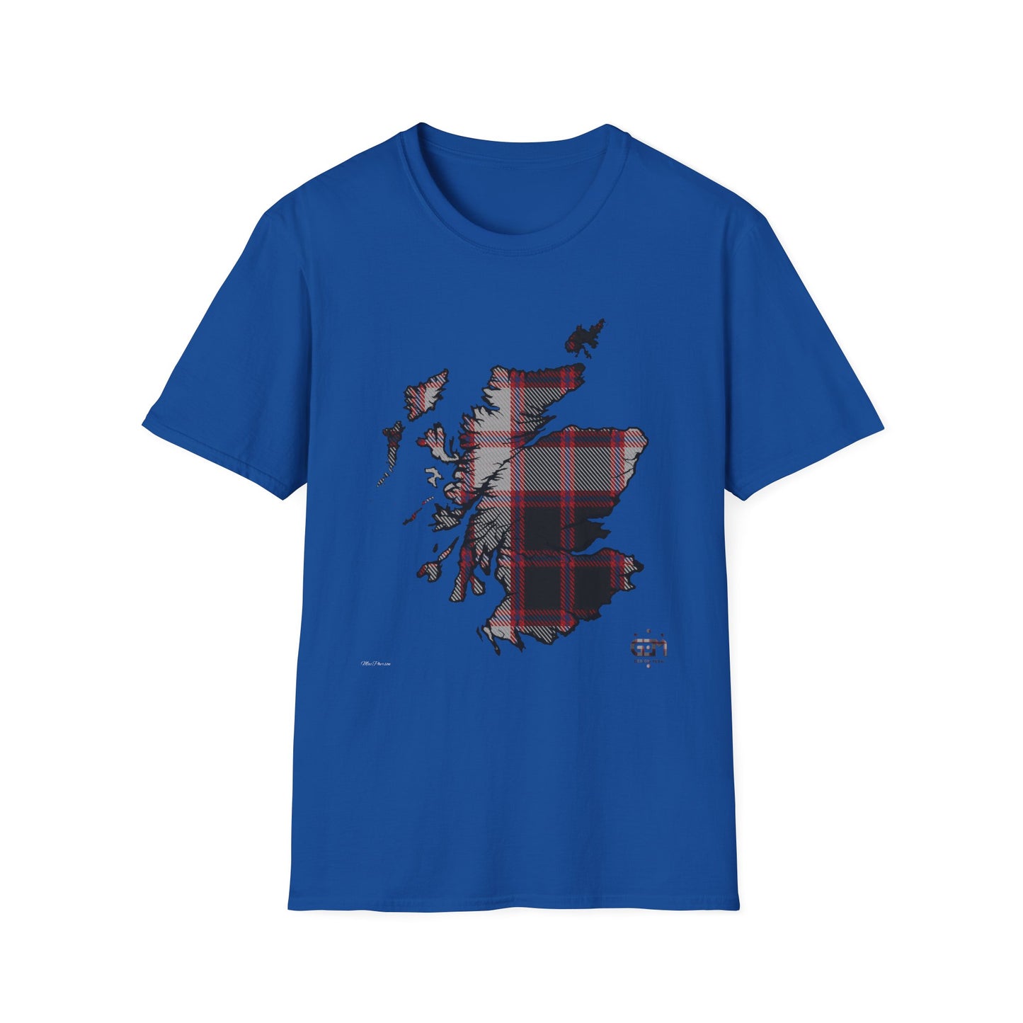 Tartan Scotland Map Softstyle Unisex T-Shirt - MacPherson Tartan Tee
