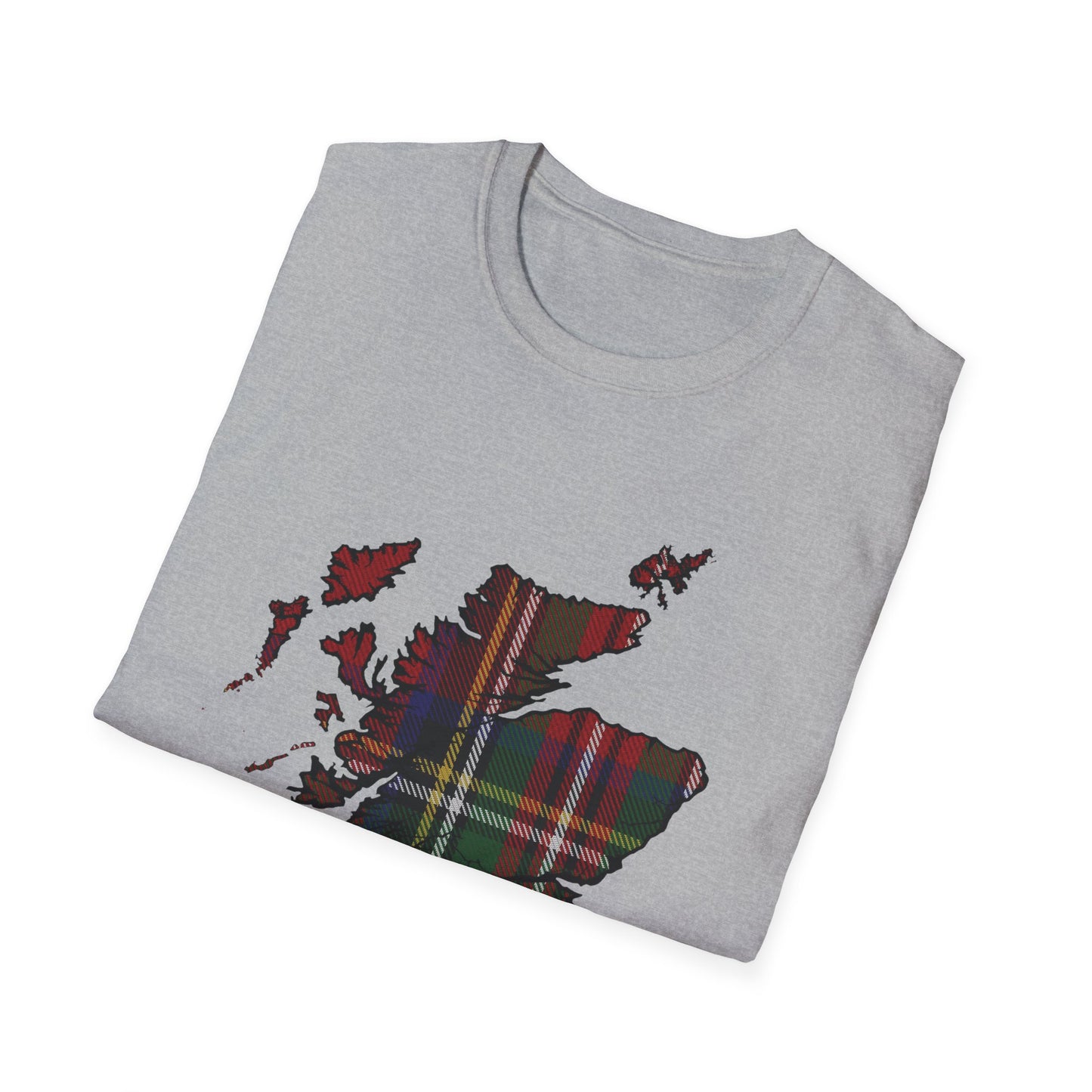 Tartan Scotland Map Softstyle Unisex T-Shirt - Stewart Royal Tartan Tee