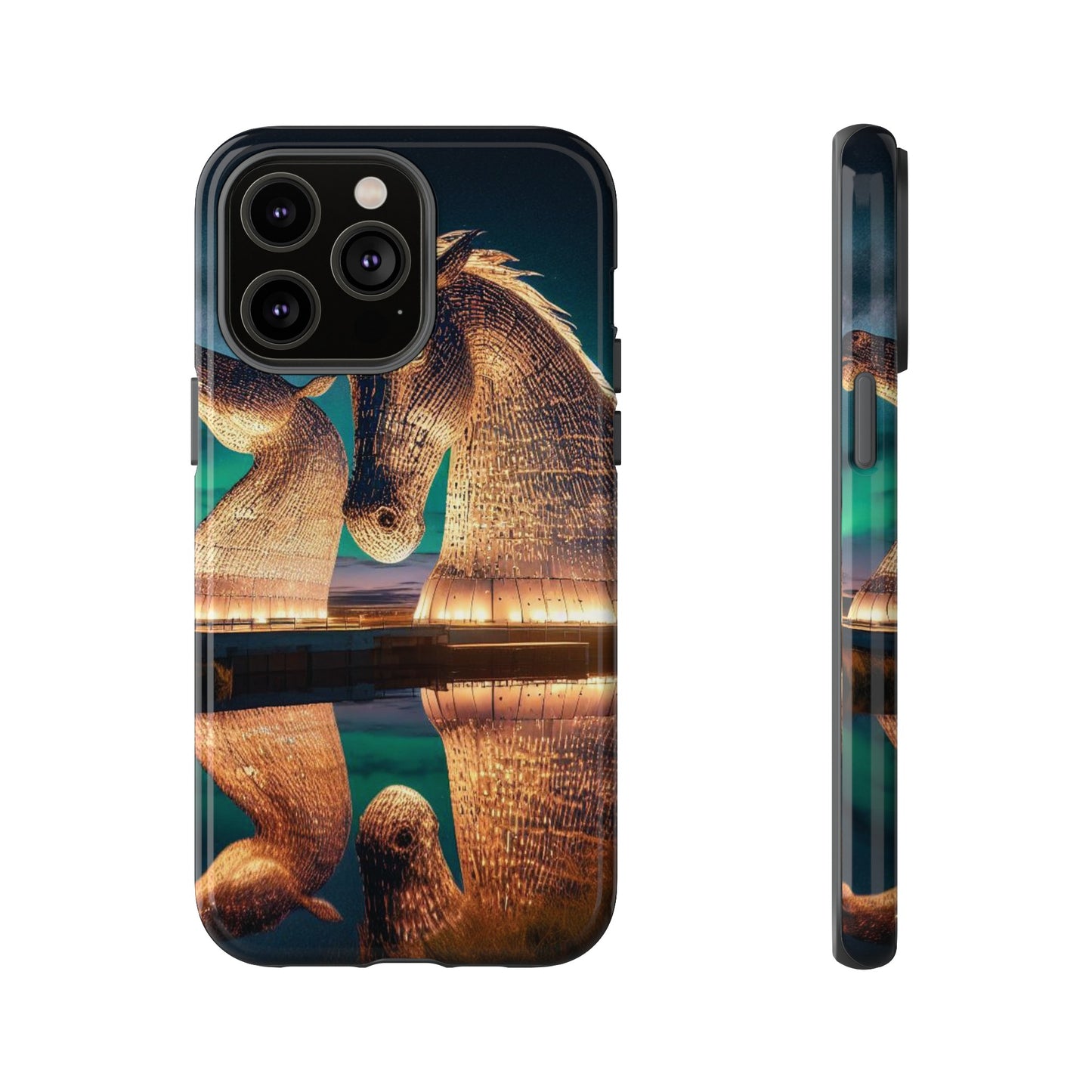 Kelpies Northern Lights Art Phone Case, Scotland, Various