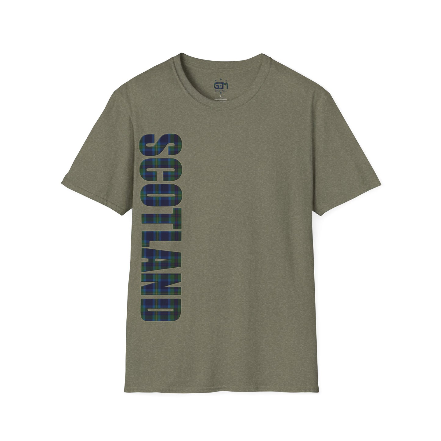 Scotland Lettering Miller Tartan Softstyle T-Shirt, Unisex Tee, Various Colours