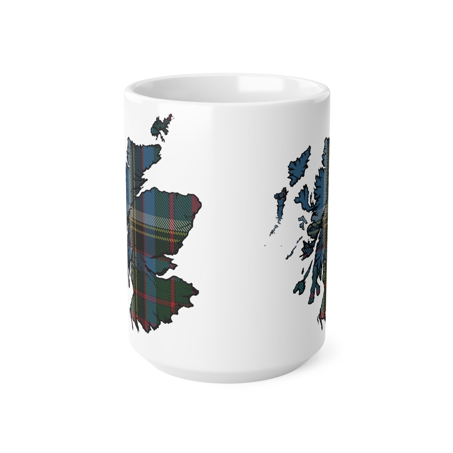 كوب Anderson Old Tartan Scotland Map، كوب قهوة، كوب شاي، اسكتلندا، أبيض