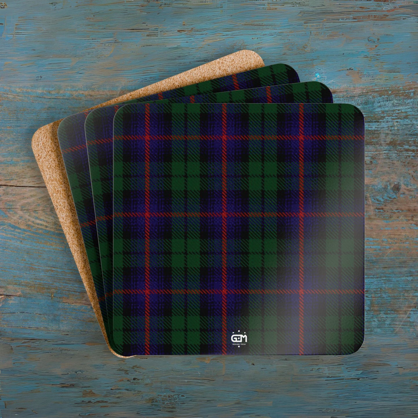 Scottish Tartan Cork Coaster Set (T-Z)