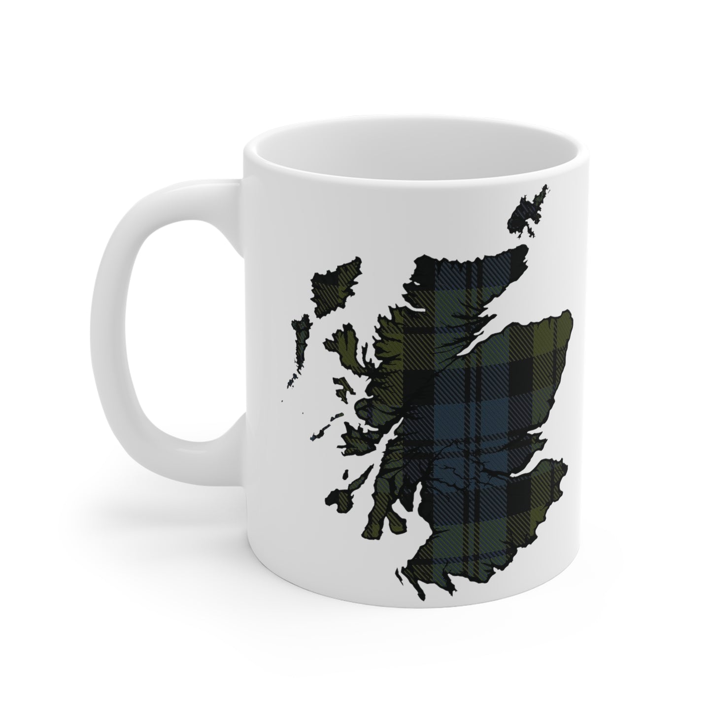 Scotland Tartan Map Mug - Campbell Tartan, Various Sizes