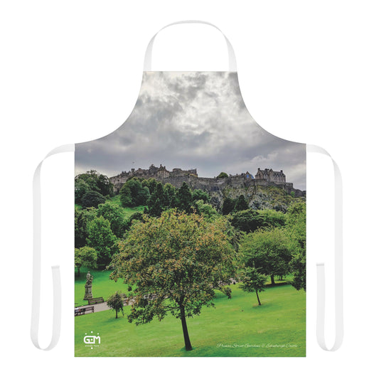 Princes Street Gardens & Edinburgh Castle Photo Apron, Scottish Cooking Apparel, Chef Accessory