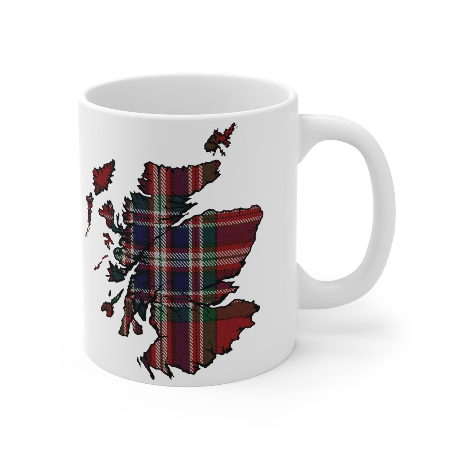 Scotland Tartan Map Mug - MacFarlane Tartan, Various Sizes