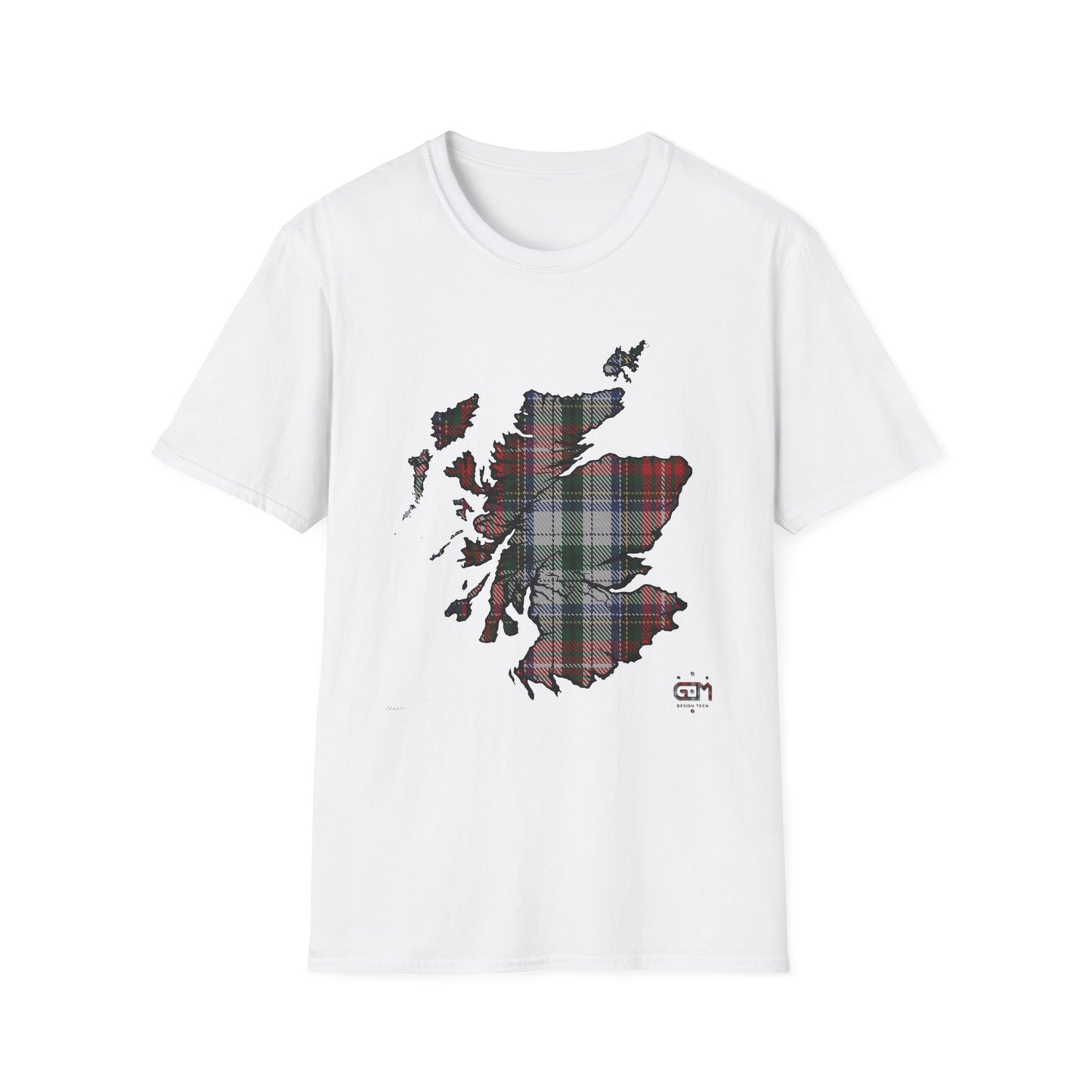 Tartan Scotland Map Softstyle Unisex T-Shirt - Stewart Tartan Tee