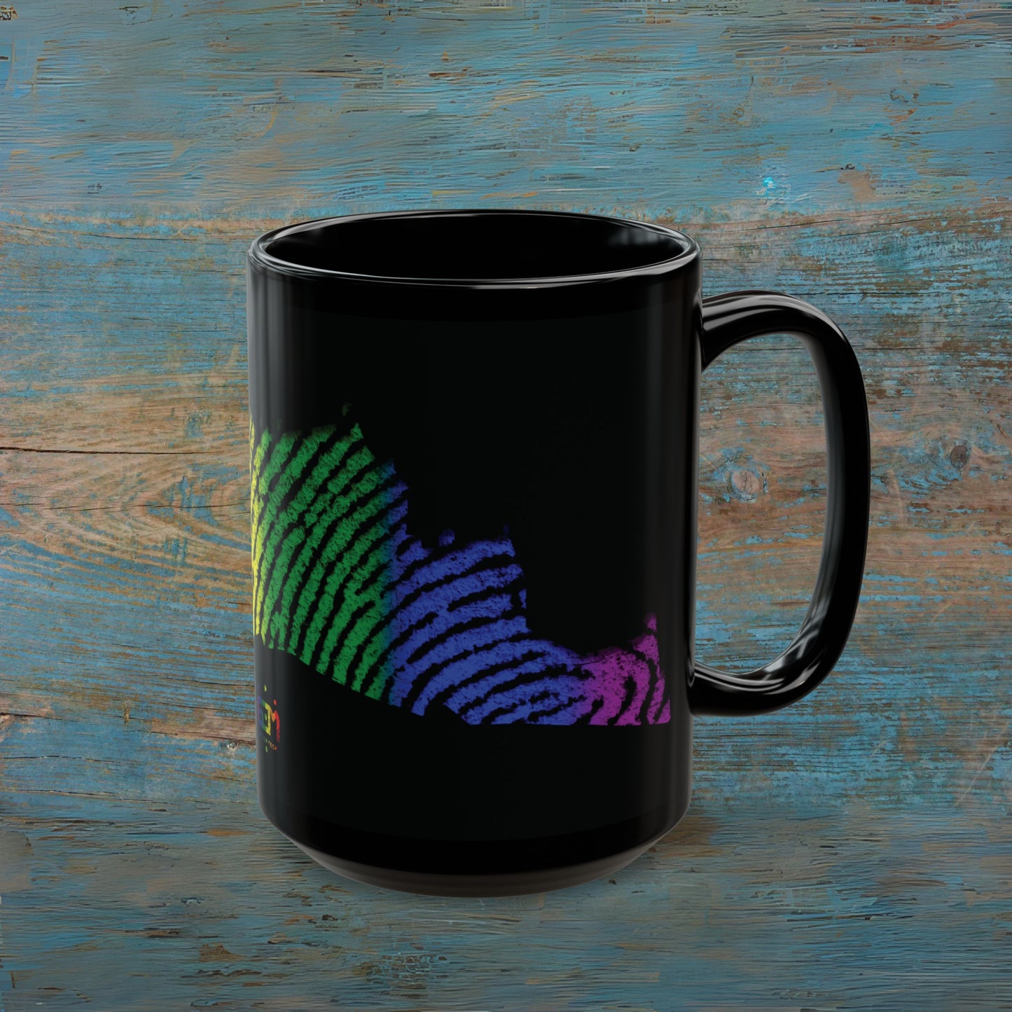 Edinburgh Castle Pride Fingerprint Art Mug, Black