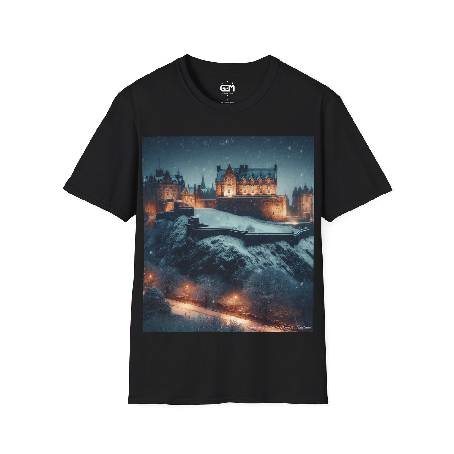 Edinburgh Castle in Winter Softstyle T-Shirt, Unisex Tee, Scotland Shirt, Scottish Landmark, Nature, Scenery, Various Colours