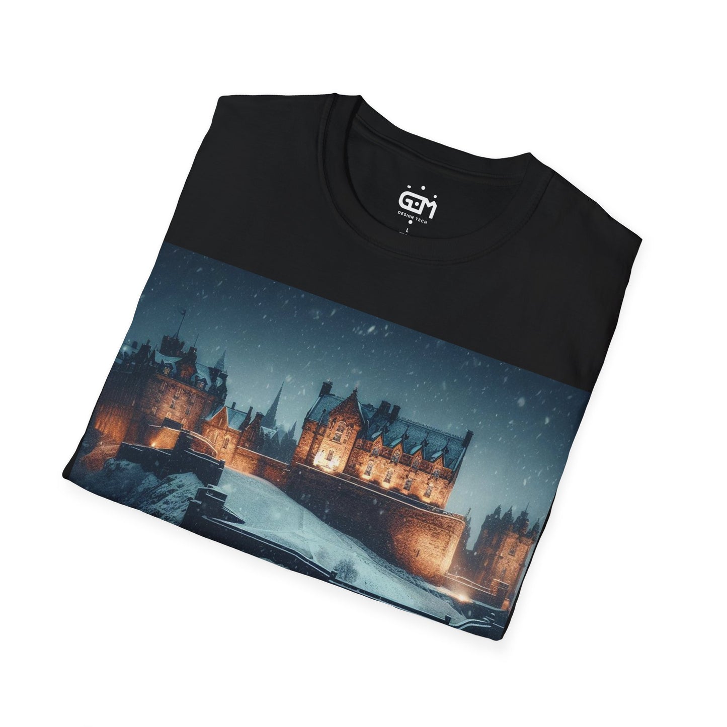 Edinburgh Castle in Winter Softstyle T-Shirt, Unisex Tee, Scotland Shirt, Scottish Landmark, Nature, Scenery, Various Colours