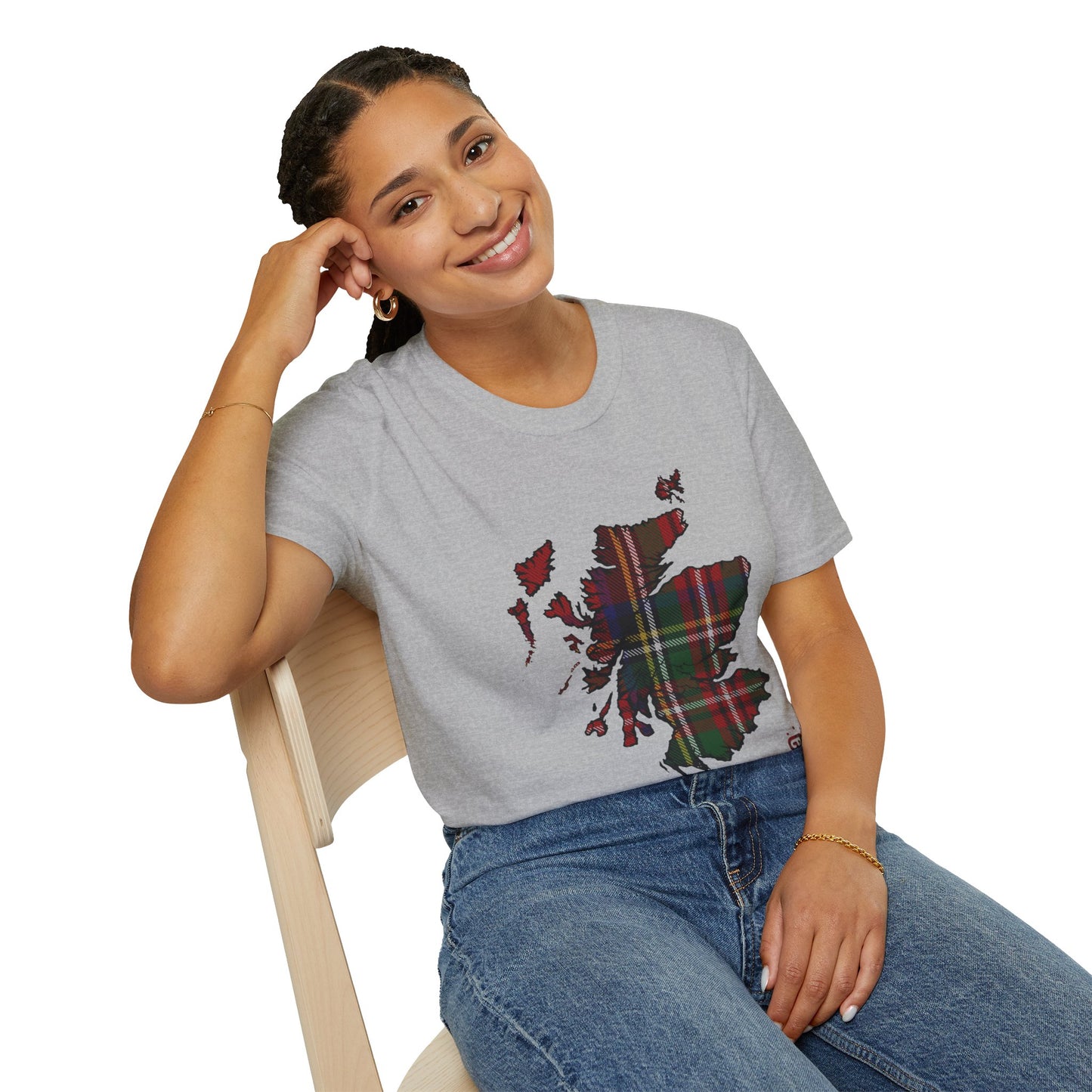 Tartan Scotland Map Softstyle Unisex T-Shirt - Stewart Royal Tartan Tee
