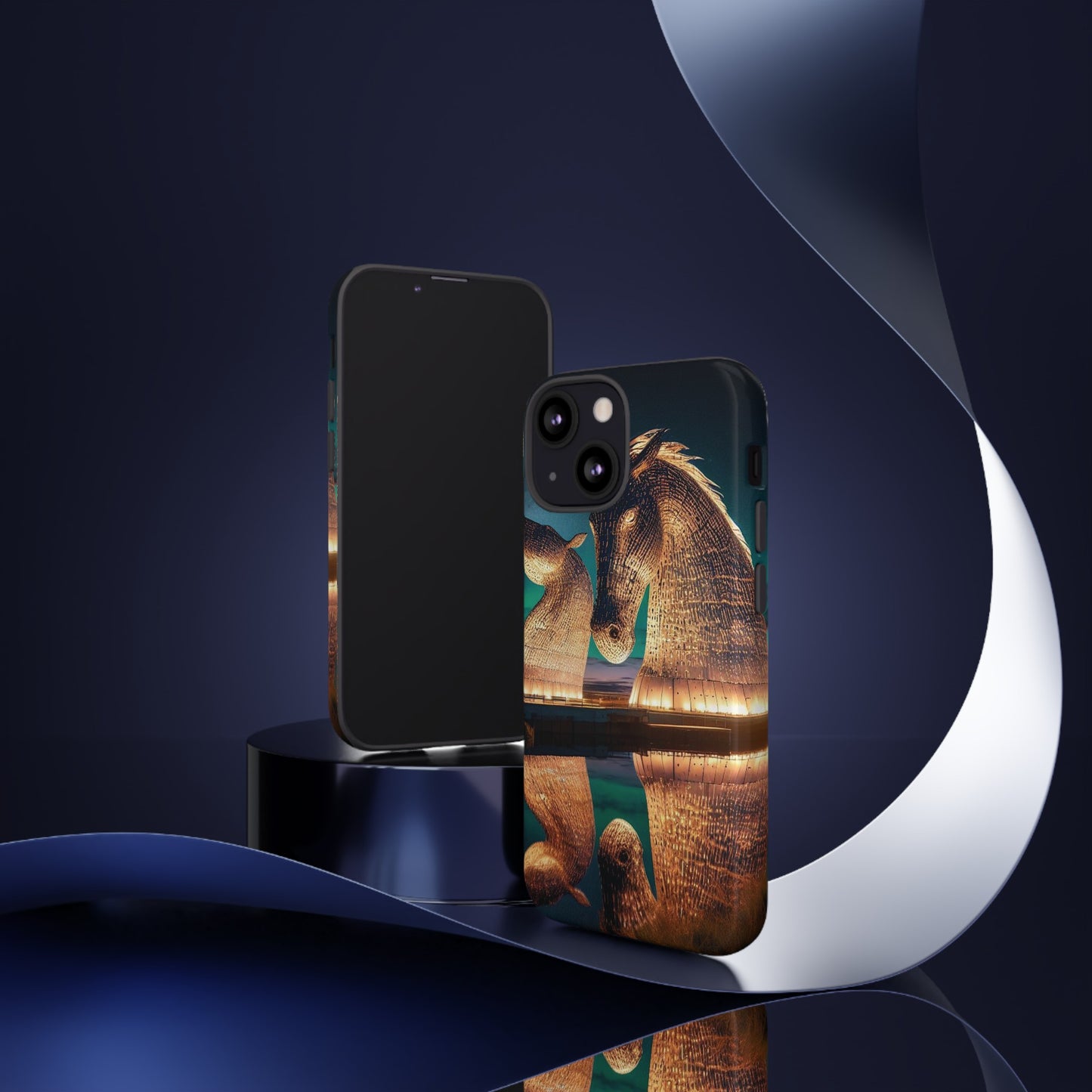 Kelpies Northern Lights Art Phone Case, Scotland, Various