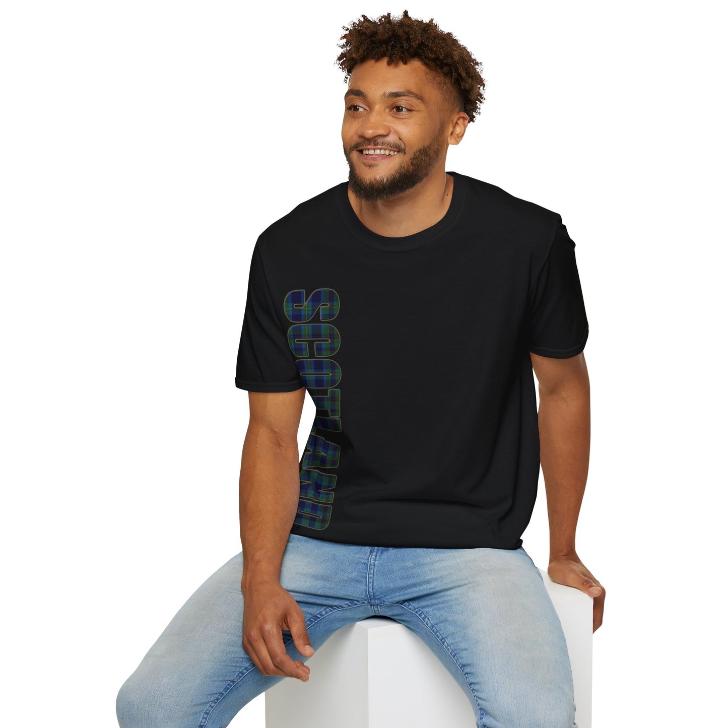 Scotland Lettering Miller Tartan Softstyle T-Shirt, Unisex Tee, Various Colours