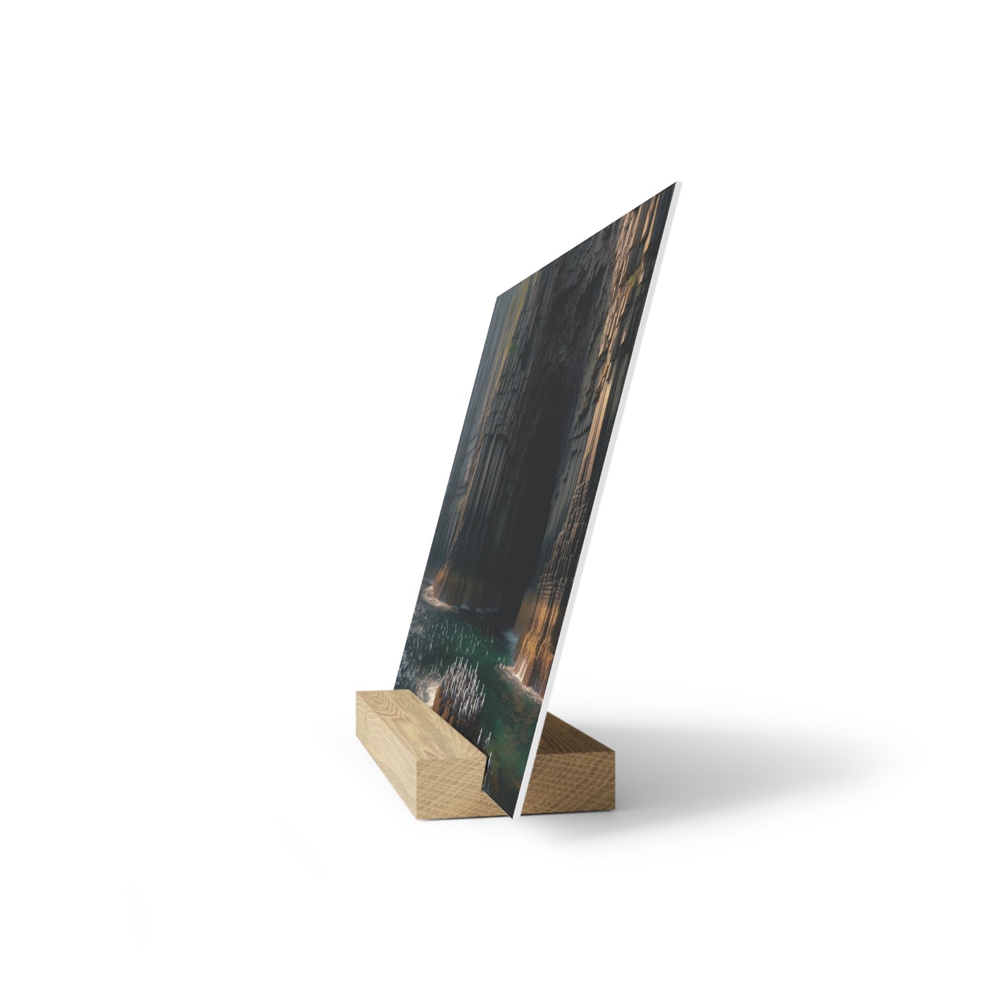 Scenic Collection Gallery Stand Fingal's Cave, Oak Picture Stand, Scotland Art, Scenery, Landmarks, Various Sizes