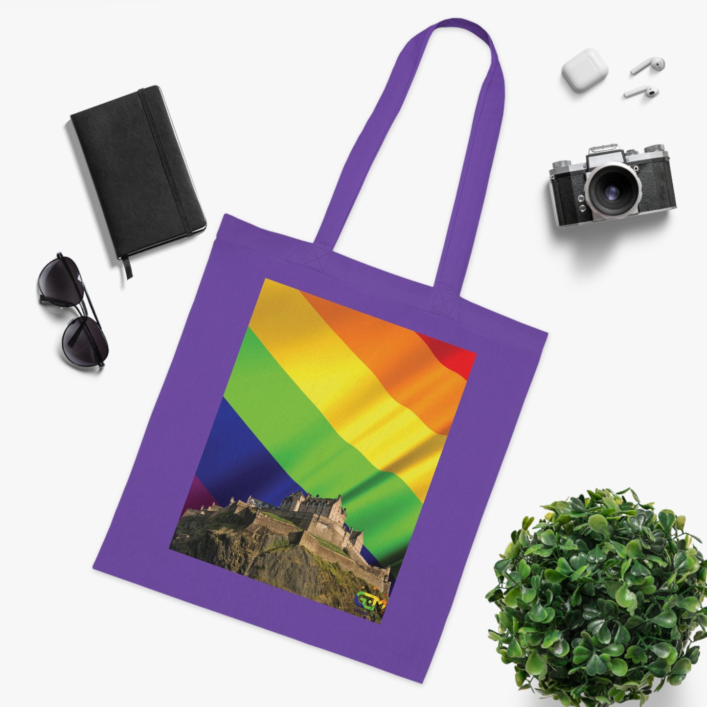 Ciel de drapeau de fierté du château d'Édimbourg Tote bag doublé