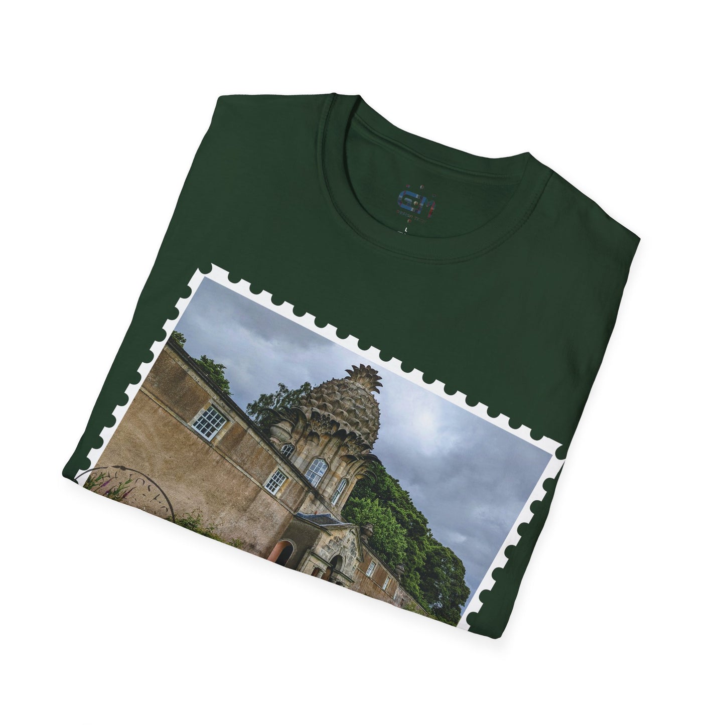 تي شيرت Postcard Dunmore Pineapple Photo Softstyle، تي شيرت للجنسين، قميص اسكتلندا، ألوان مختلفة