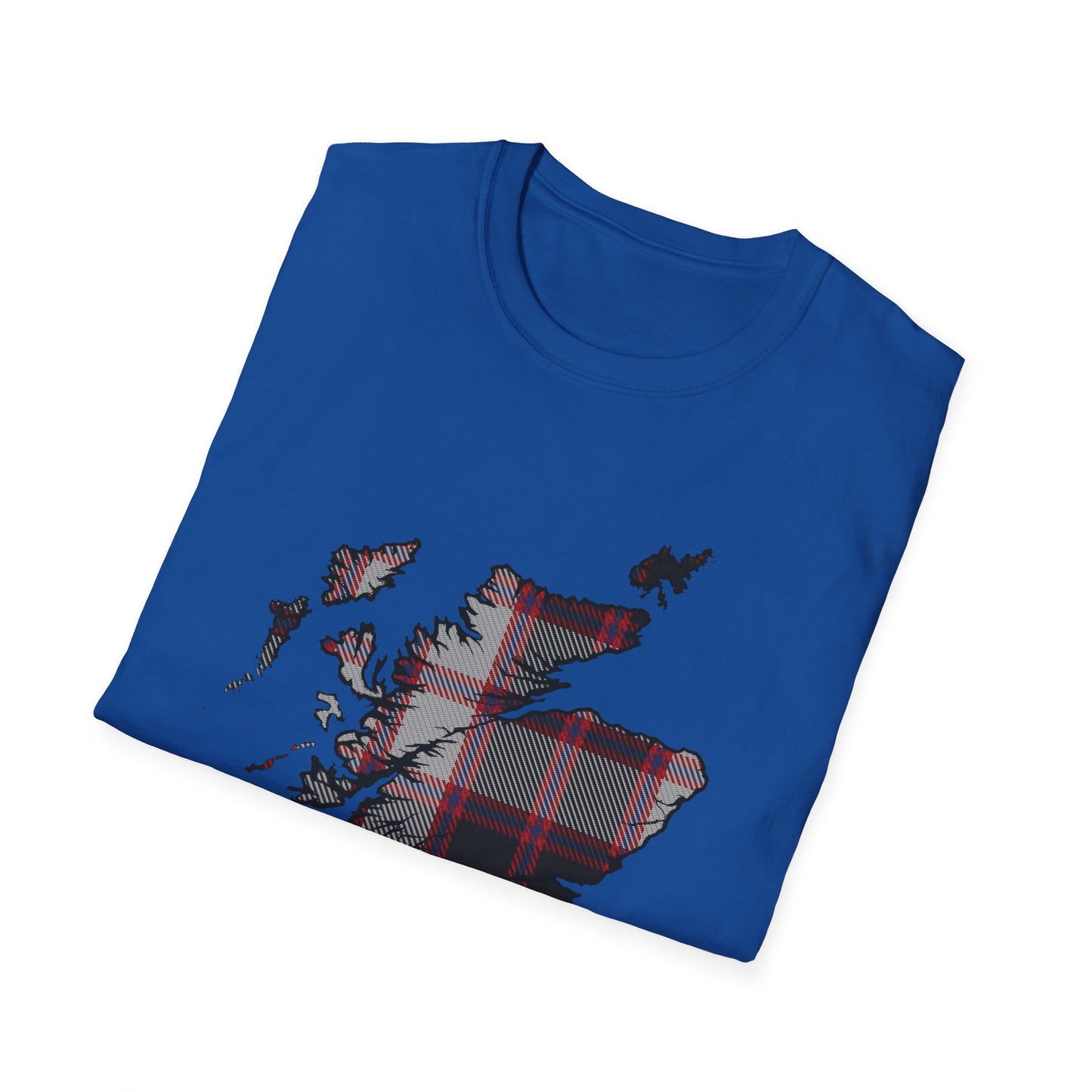 Tartan Scotland Map Softstyle Unisex T-Shirt - MacPherson Tartan Tee