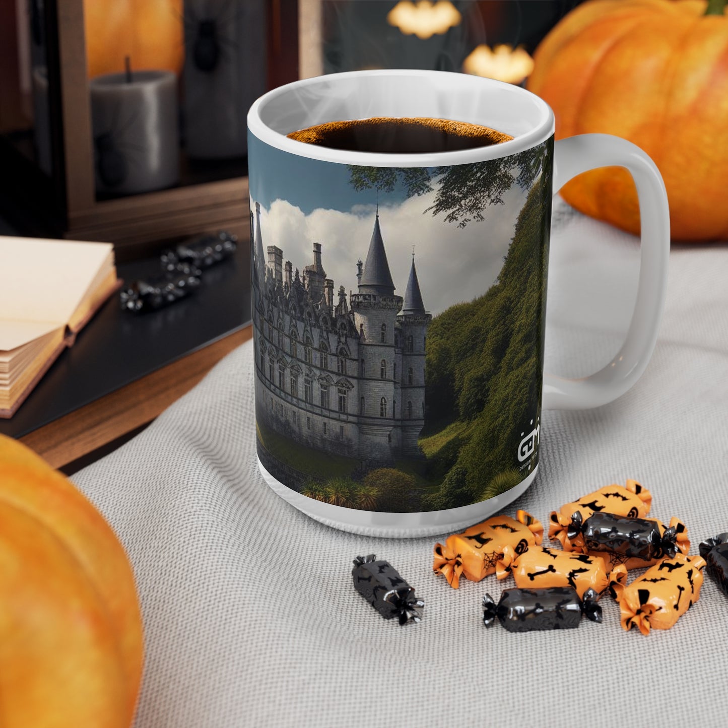 كوب قلعة Dunrobin - ساذرلاند، كوب القهوة، كوب الشاي، اسكتلندا، أبيض