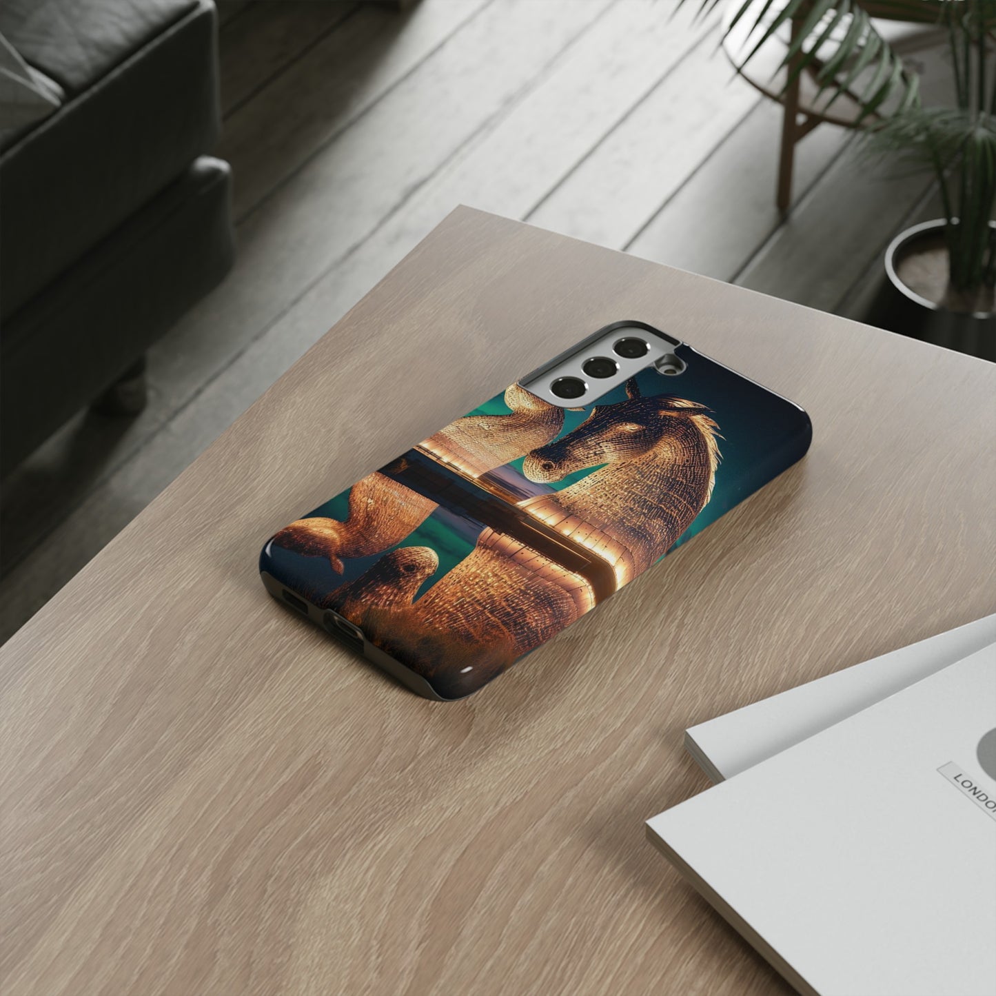 Kelpies Northern Lights Art Phone Case, Scotland, Various
